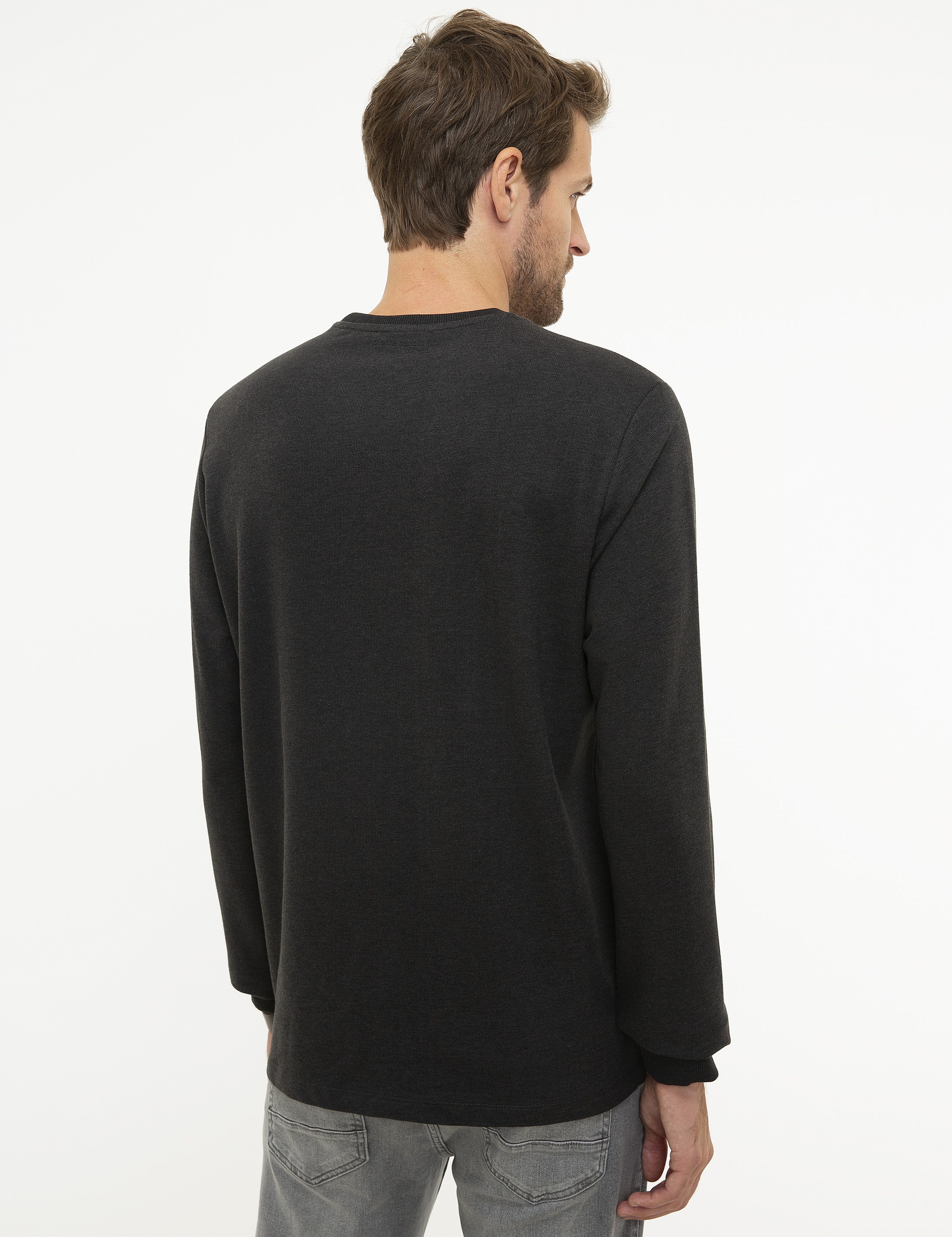 Antrasit Melanj Standart Fit Sweatshirt - Image 4