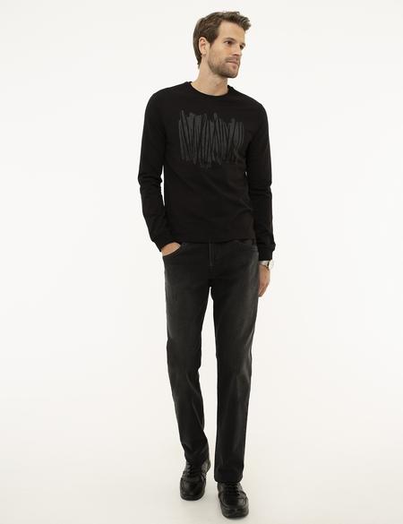 Siyah Standart Fit Sweatshirt - 50218843001