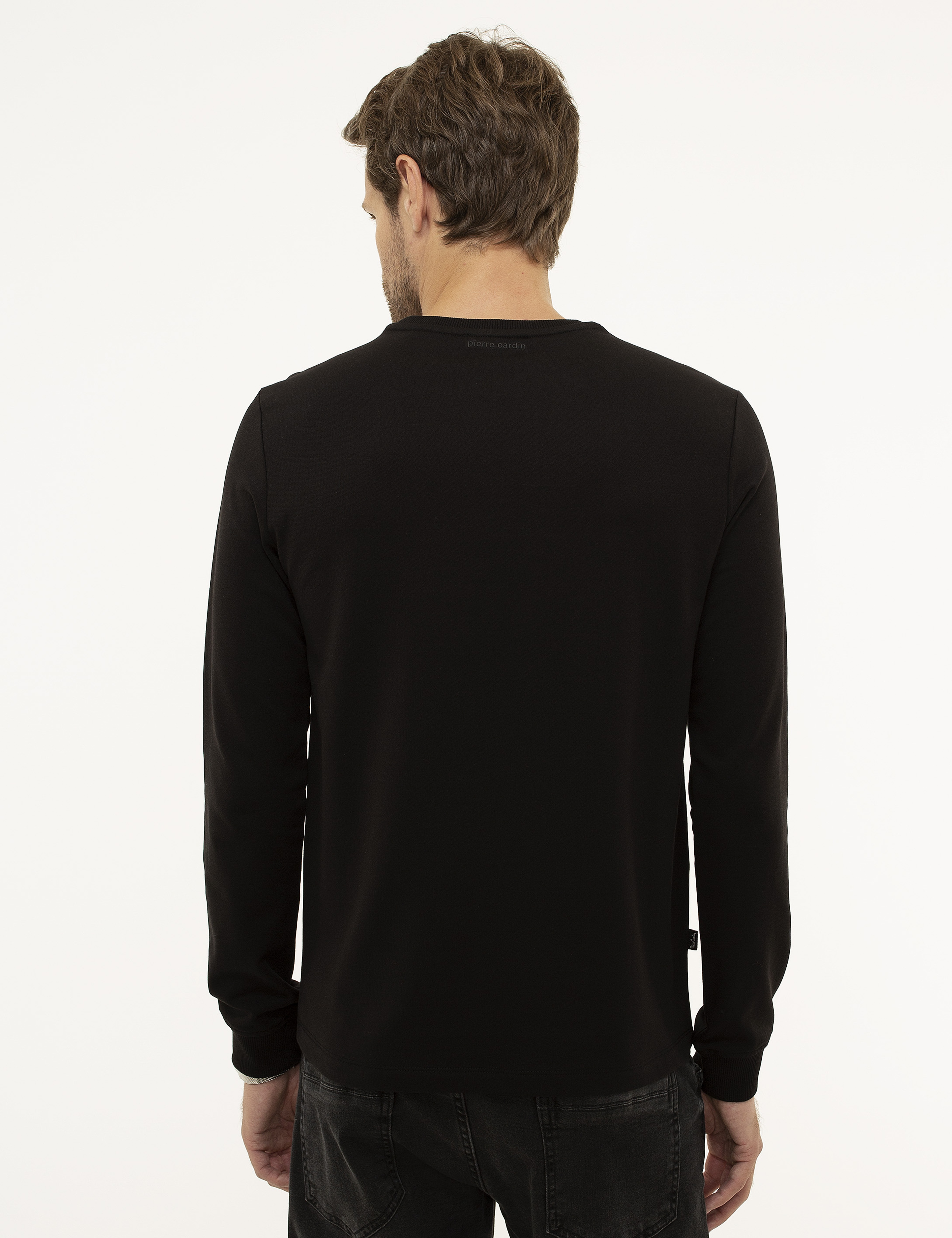Siyah Standart Fit Sweatshirt - Image 4