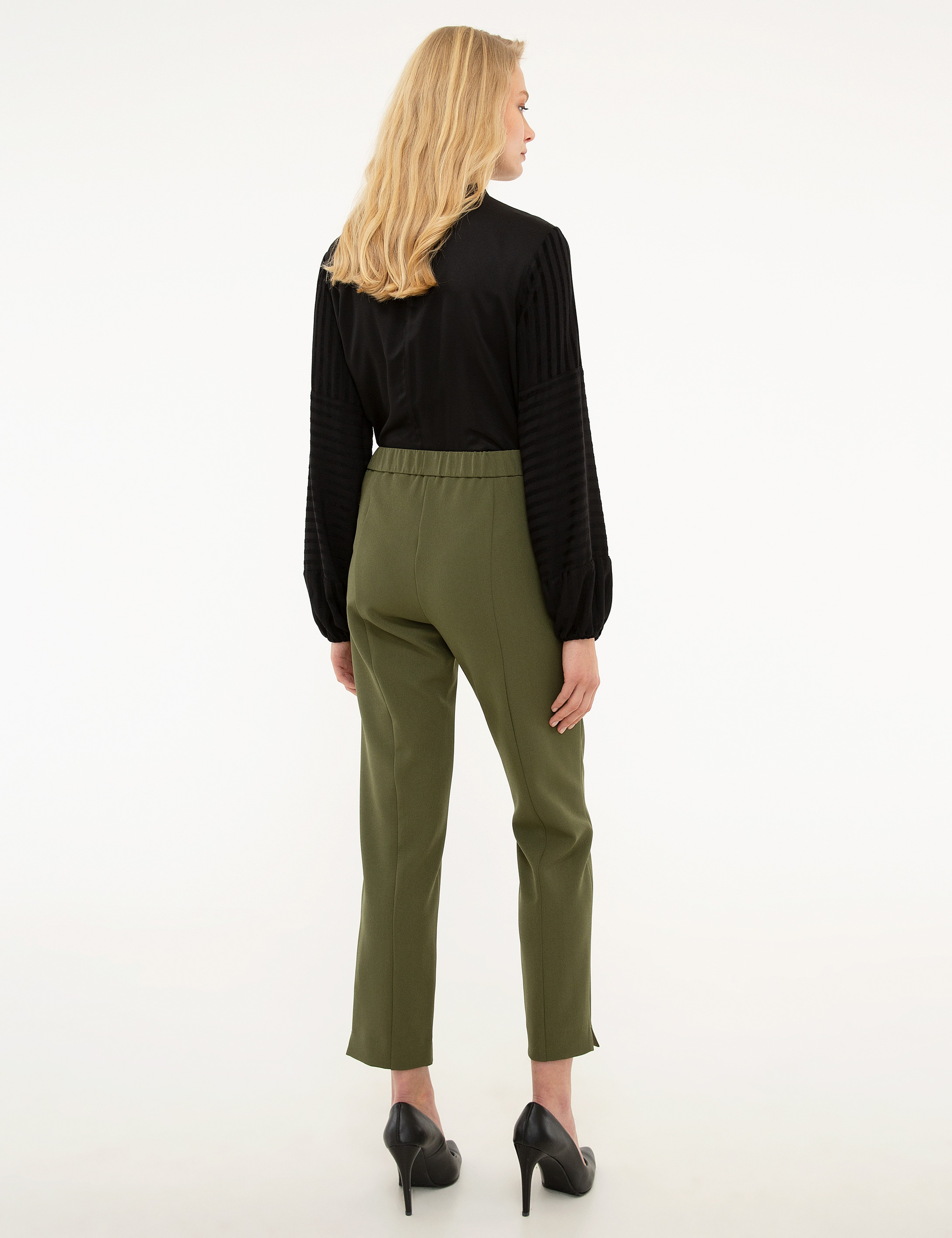 Haki Slim Fit Kumaş Pantolon - Image 3