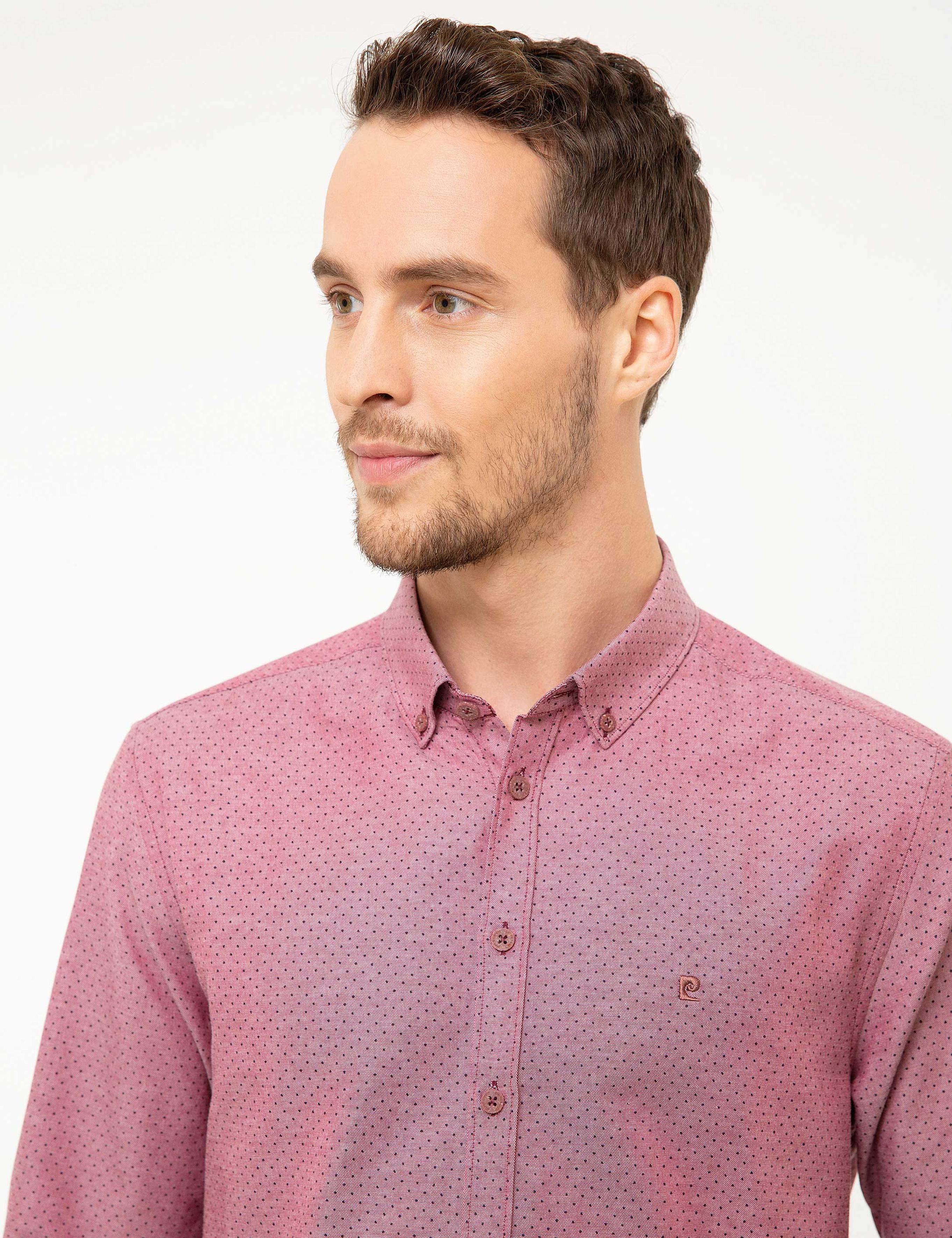 Bordo Slim Fit Gömlek