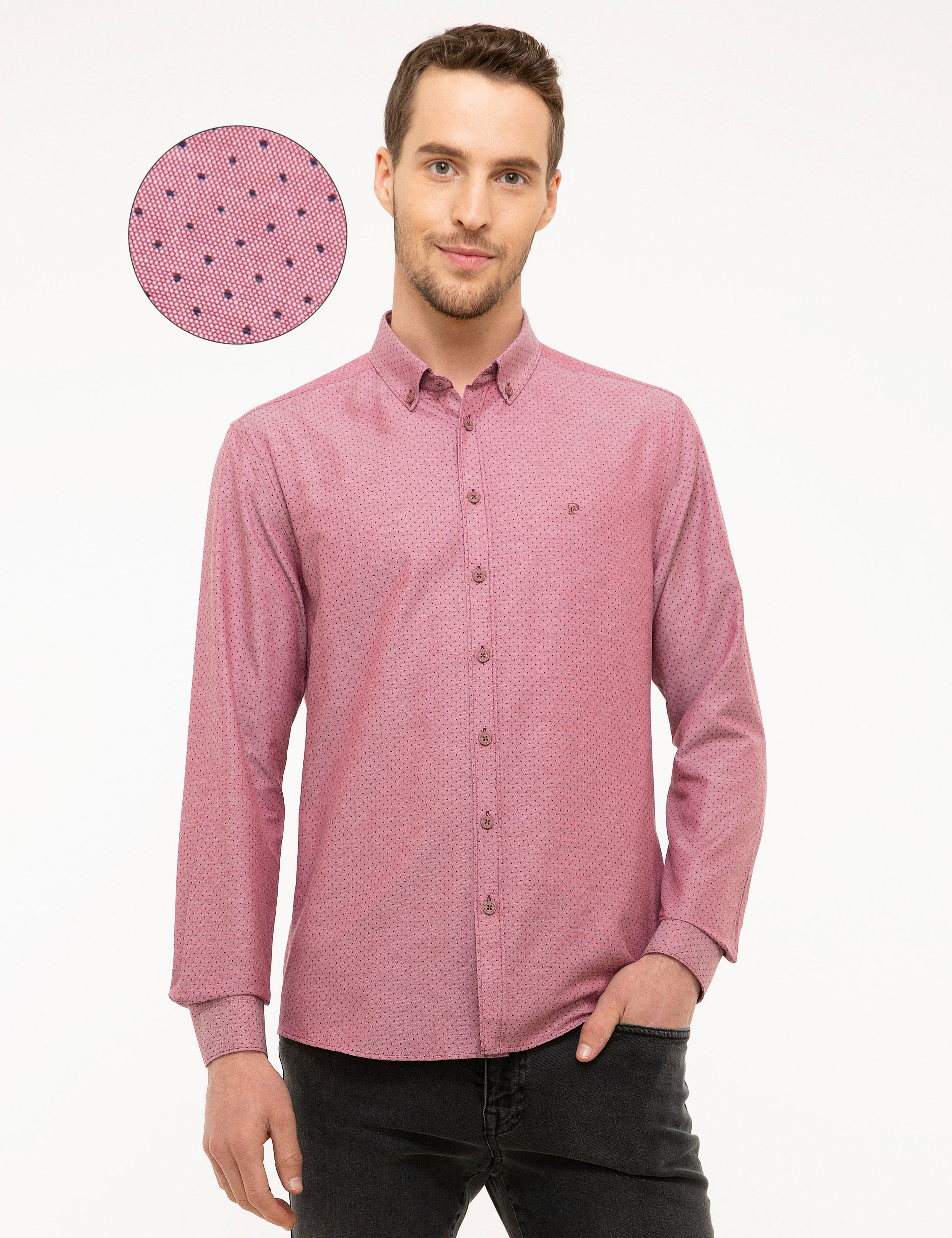 Bordo Slim Fit Gömlek - Image 1