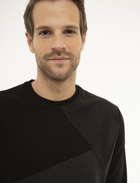 Siyah Standart Fit Sweatshirt - 50218825009