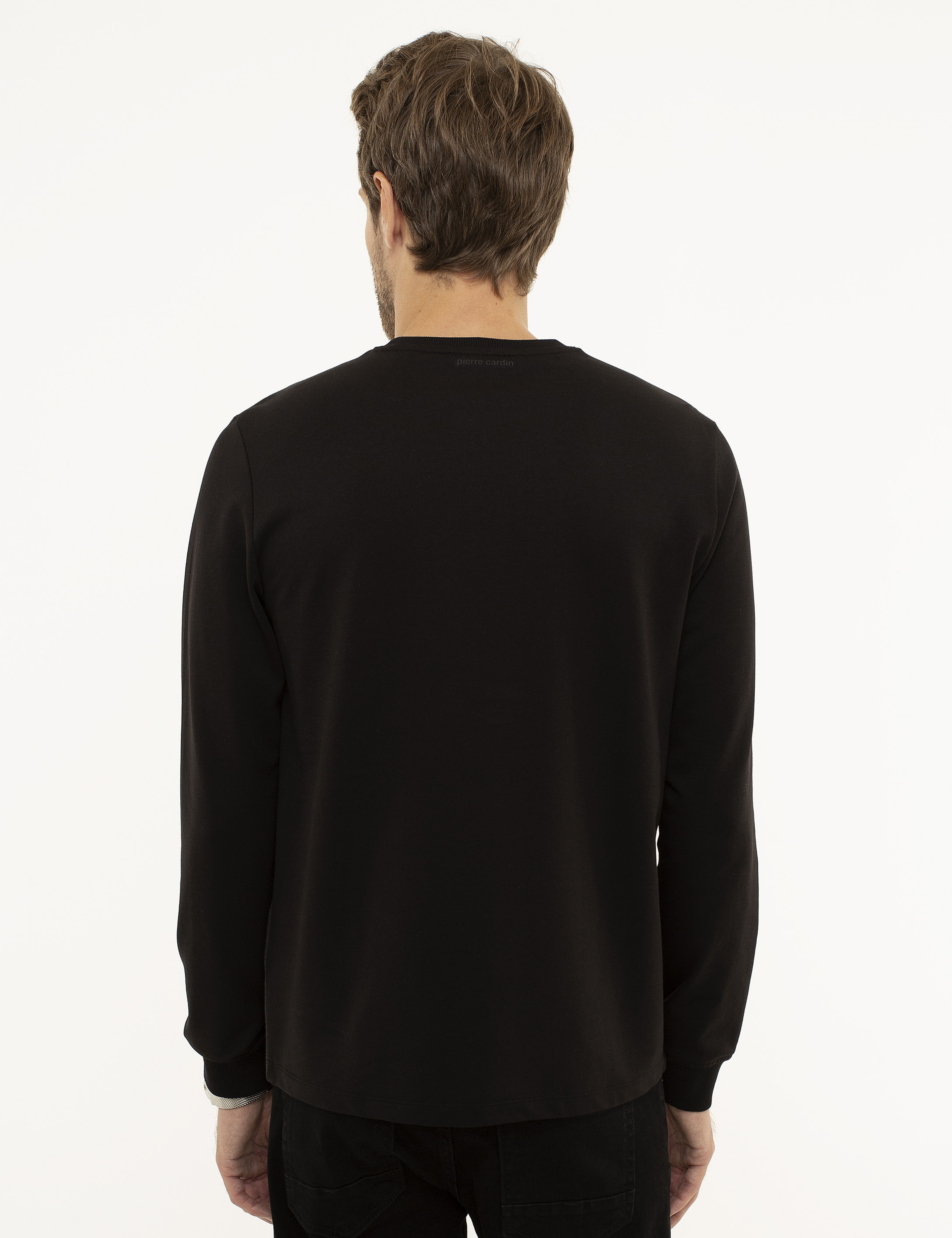 Siyah Standart Fit Sweatshirt - Image 4