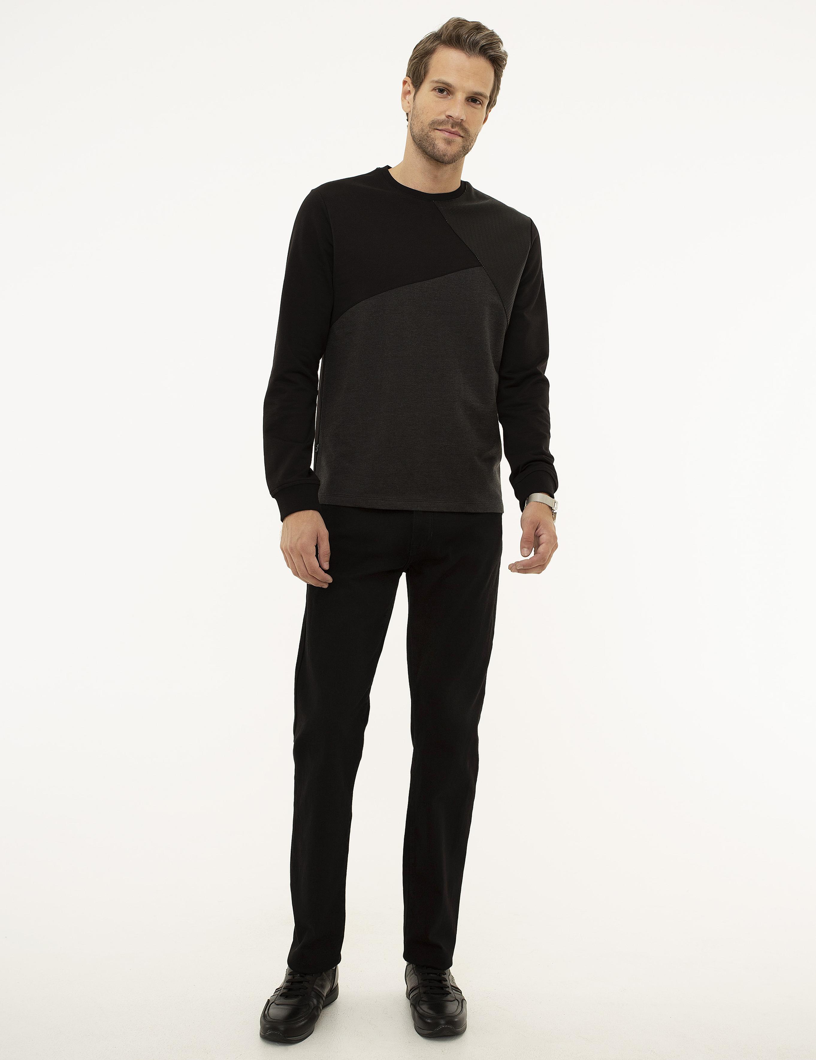 Siyah Standart Fit Sweatshirt
