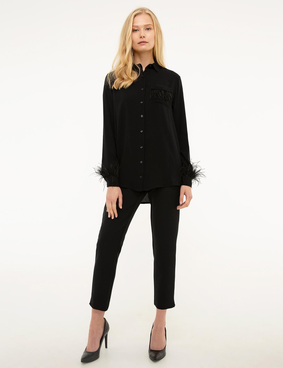 Siyah Comfort Fit Uzun Kollu Gömlek - 50216672006