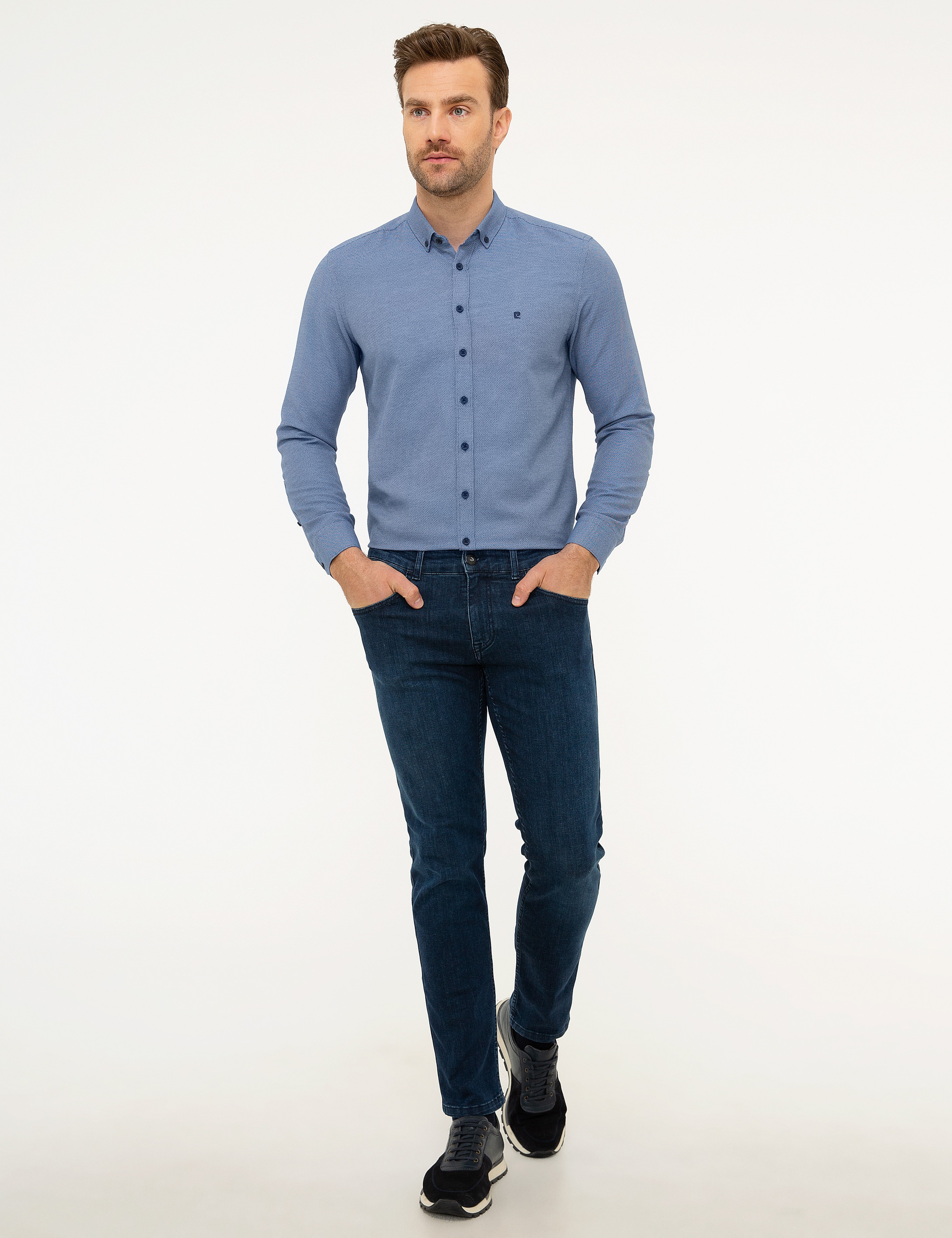 Lacivert Slim Fit Gömlek - Image 4