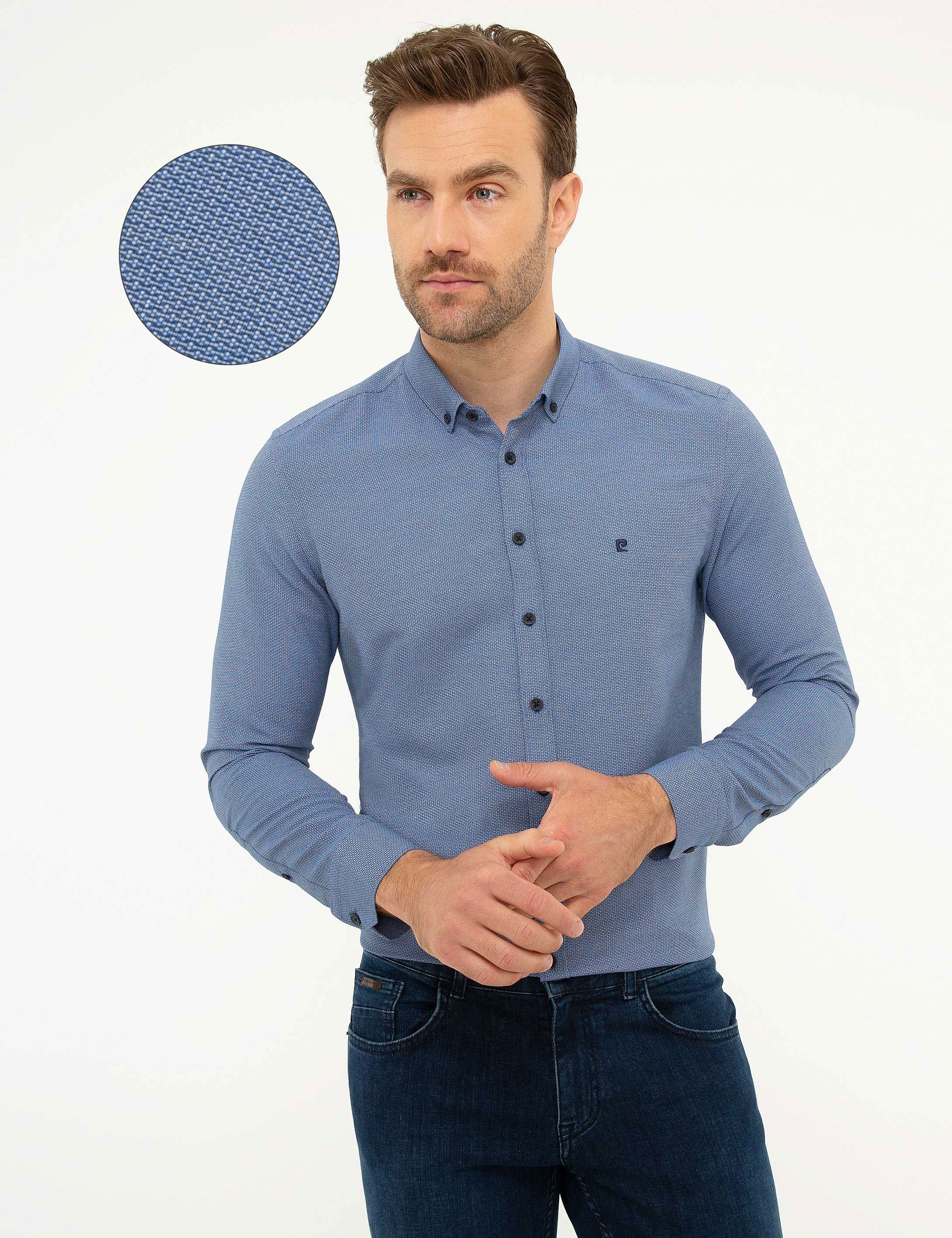 Lacivert Slim Fit Gömlek - Image 1
