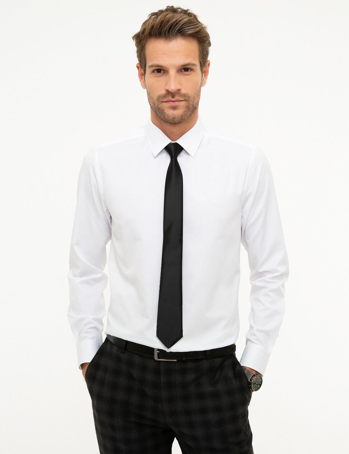 Beyaz Slim Fit Uzun Kollu Klasik Gömlek - 50207628001