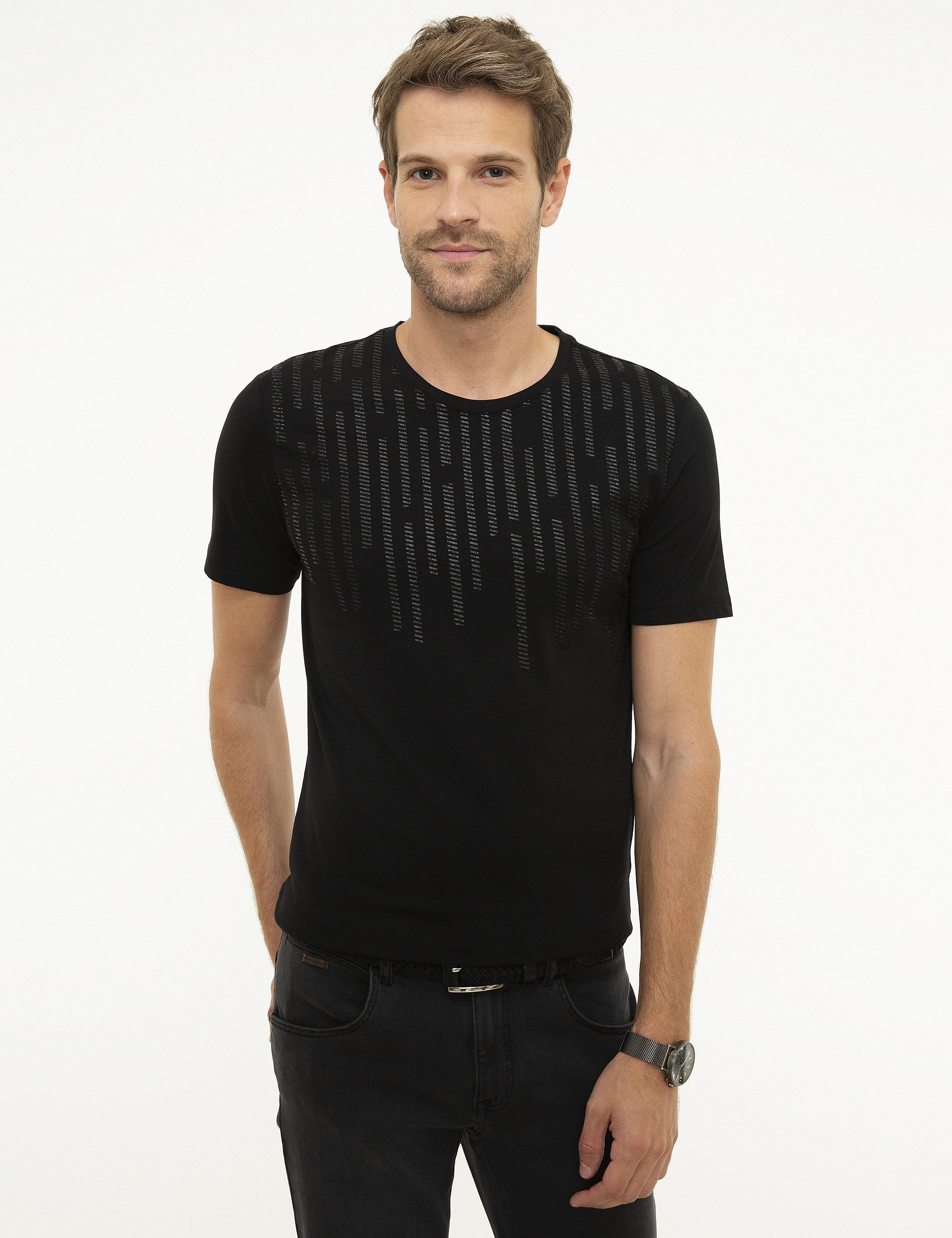 Siyah Slim Fit T-shirt - Image 2