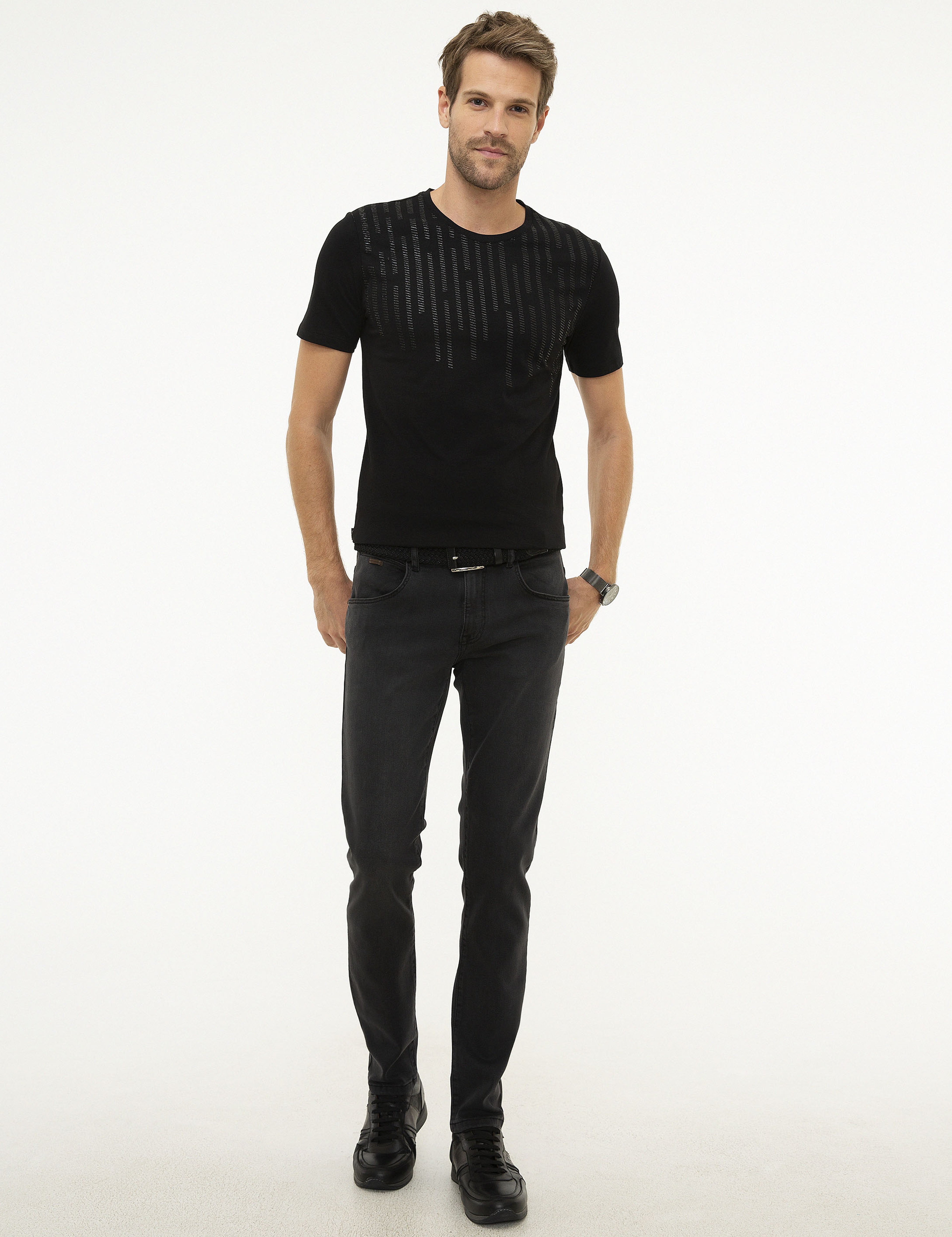 Siyah Slim Fit T-shirt - Image 4