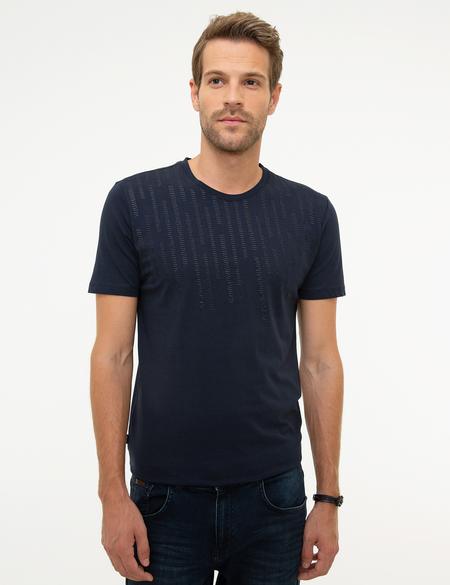 Lacivert Slim Fit Bisiklet Yaka T-Shirt - 50217078005