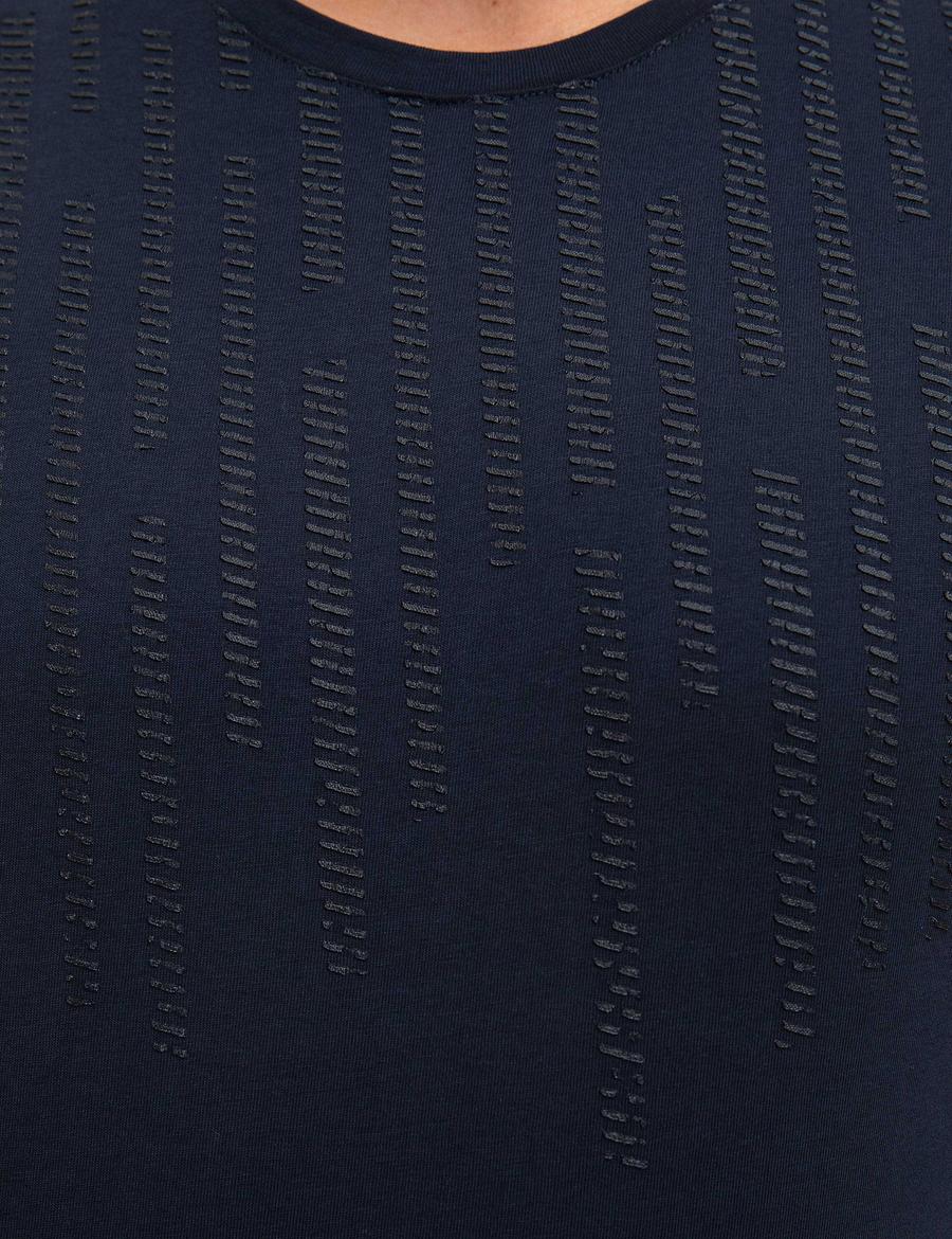 Lacivert Slim Fit Bisiklet Yaka T-Shirt