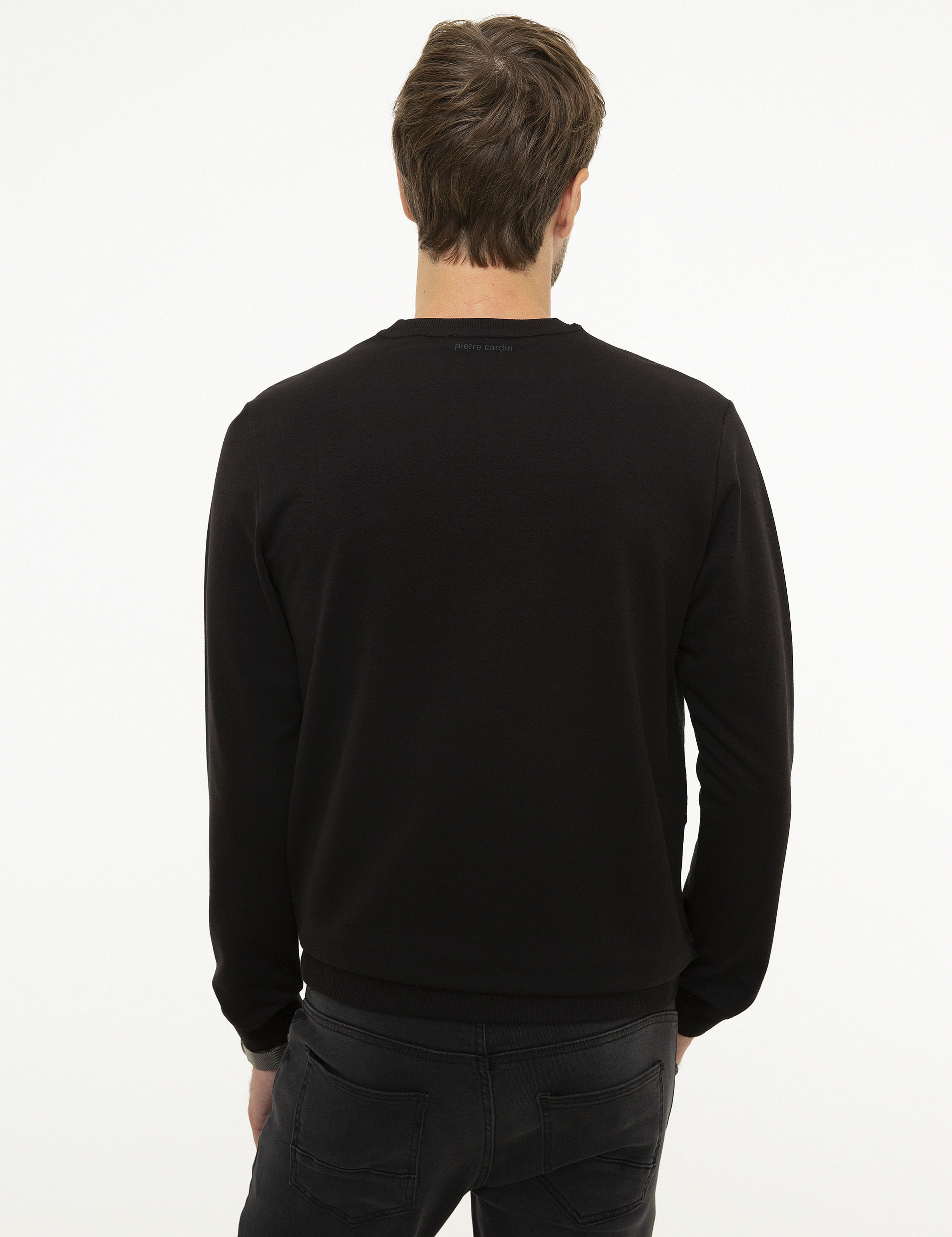 Siyah Standart Fit Sweatshirt - Image 4