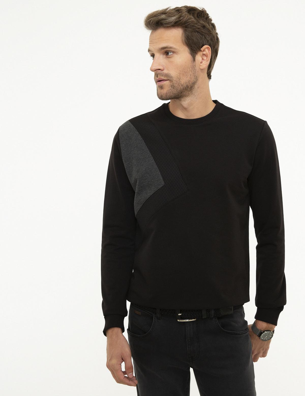 Siyah Standart Fit Sweatshirt