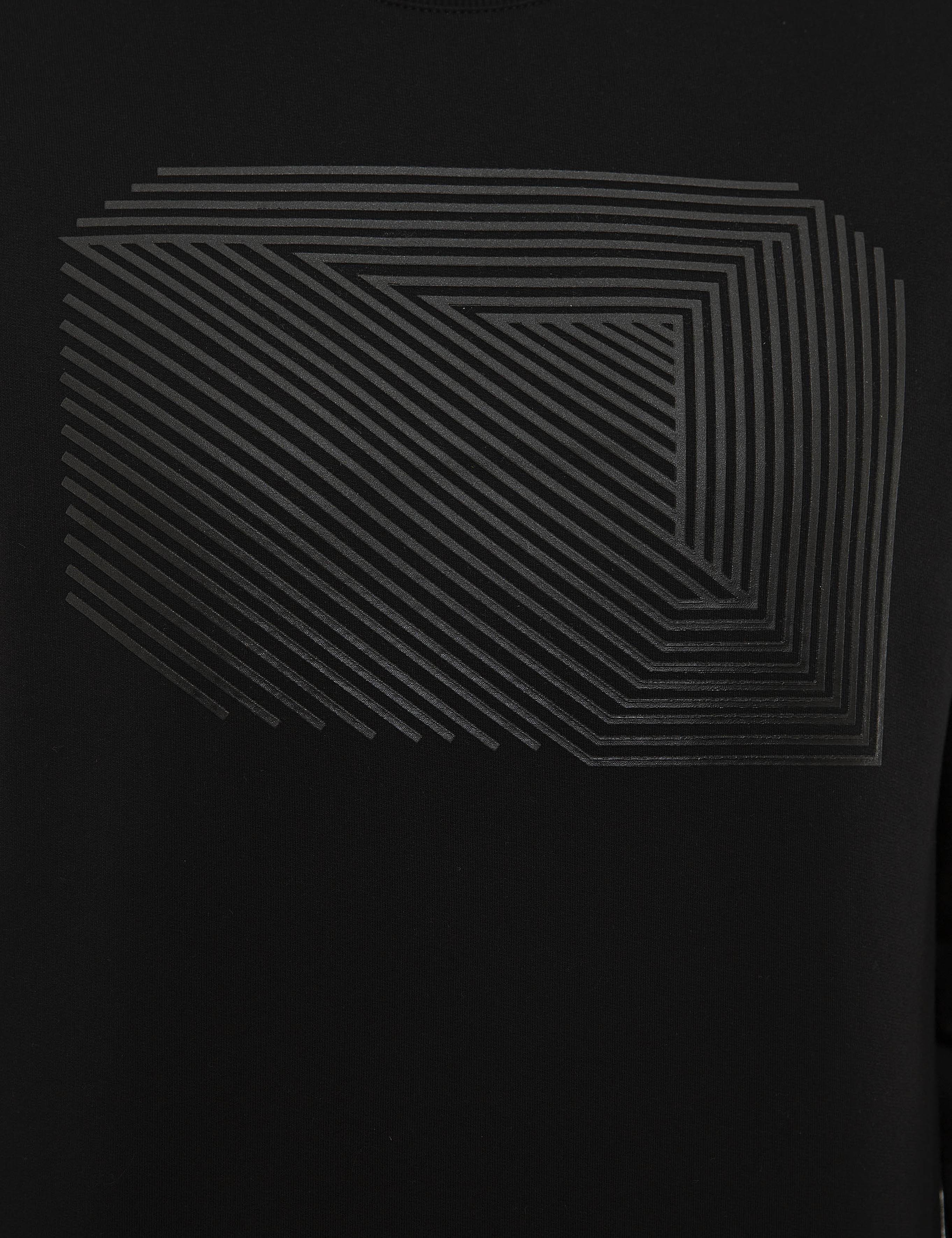 Siyah Standart Fit Bisiklet Yaka Sweatshirt