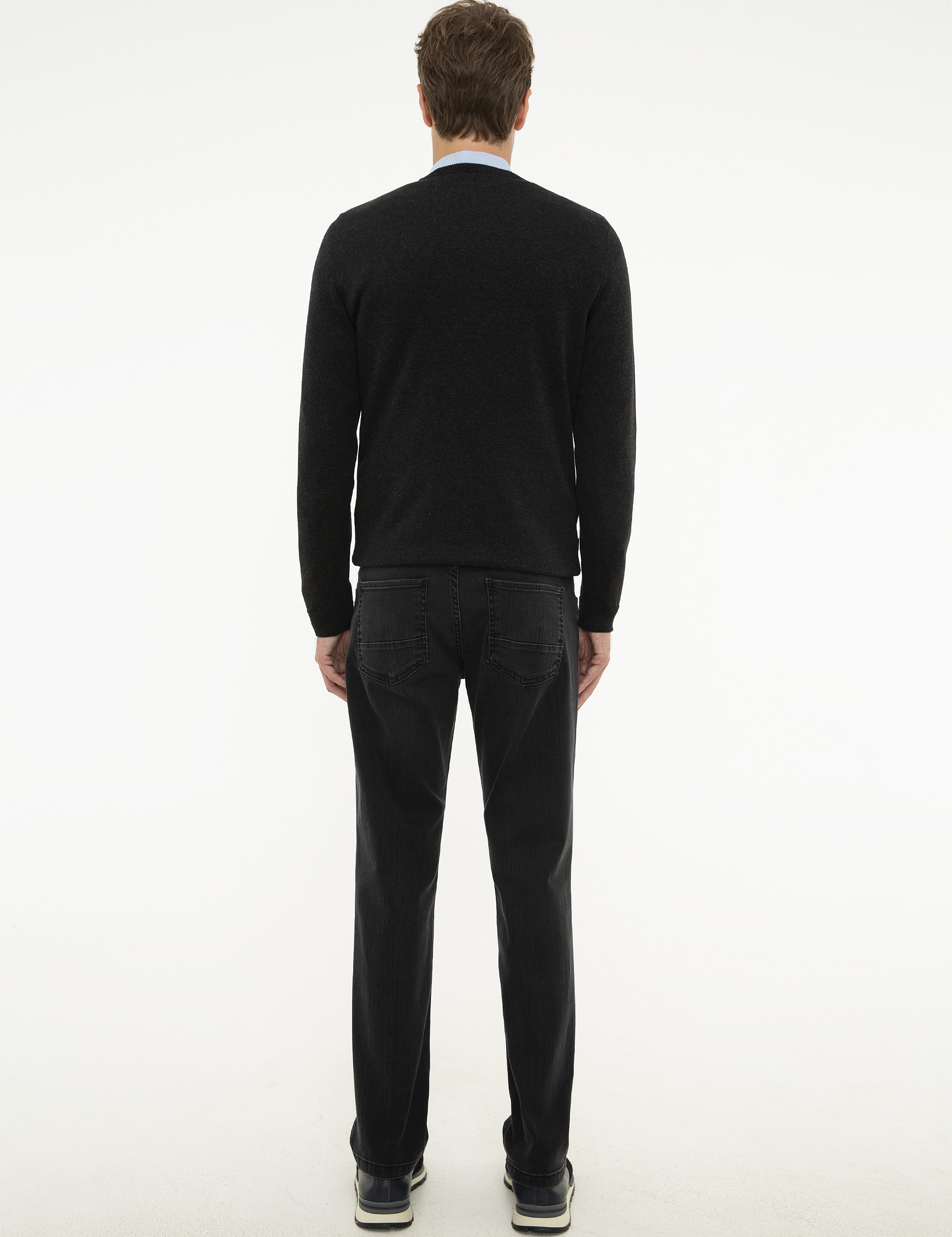 Antrasit Slim Fit Jean Pantolon - Image 3