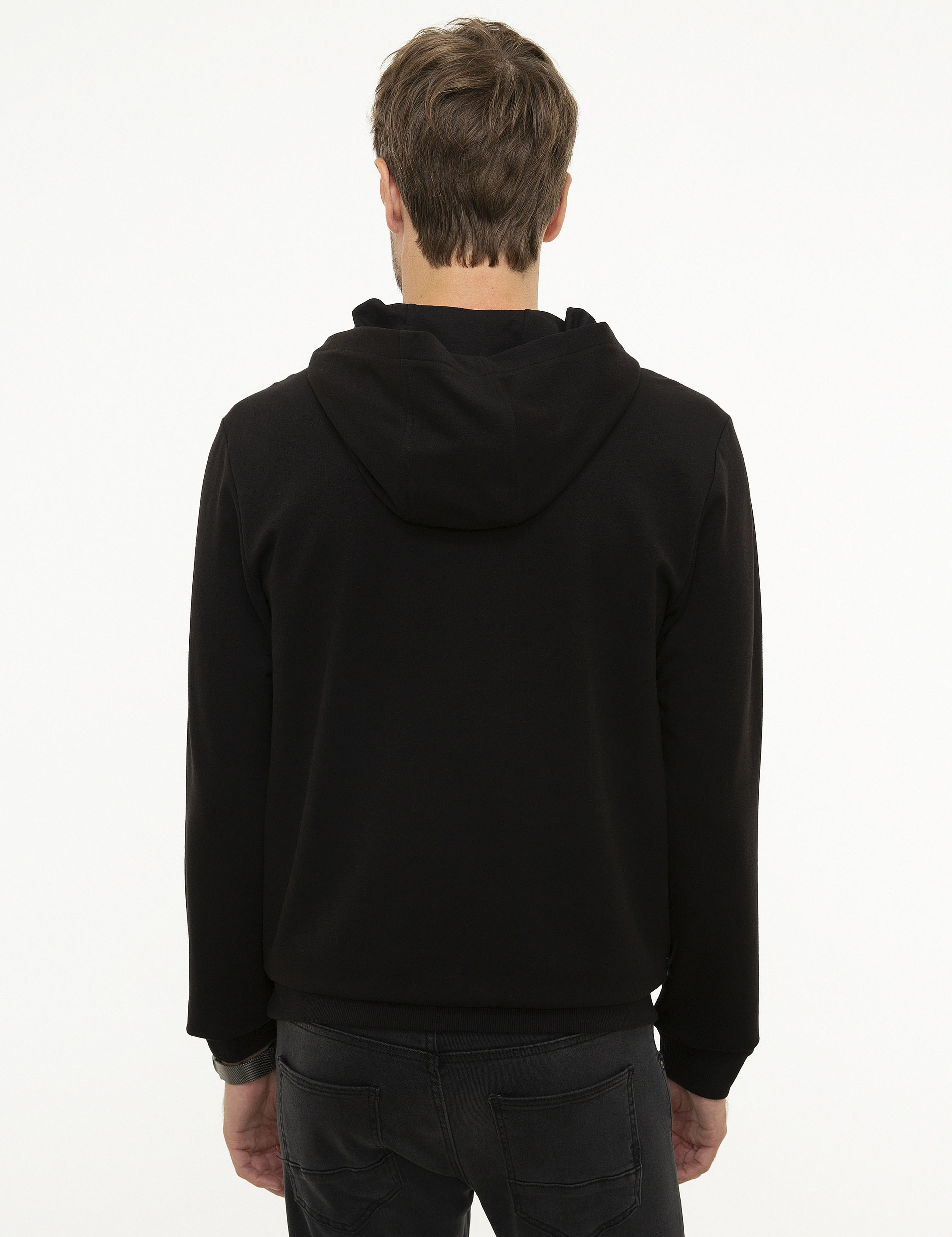 Siyah Standart Fit Sweatshirt - Image 4