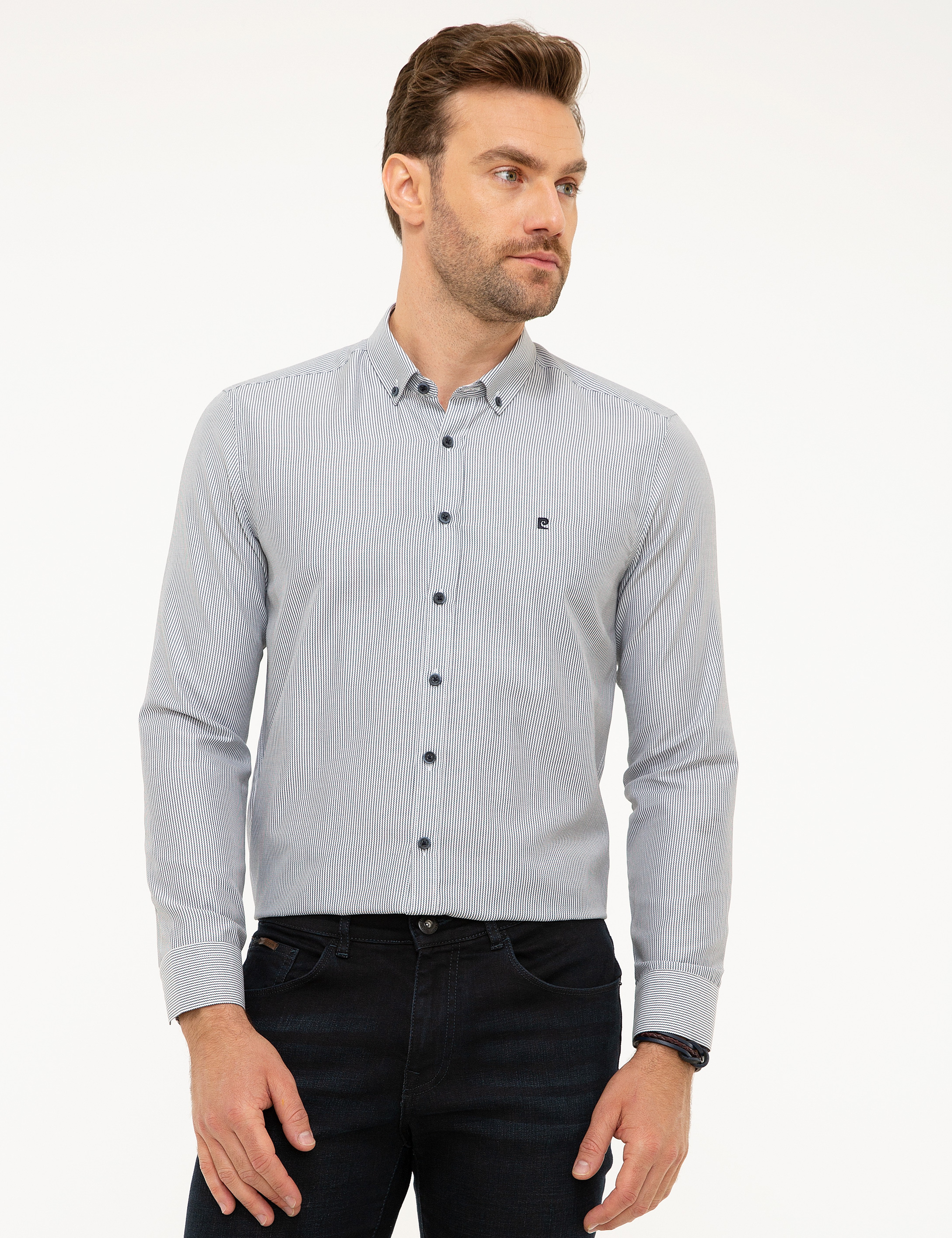 Lacivert Slim Fit Gömlek - Image 2