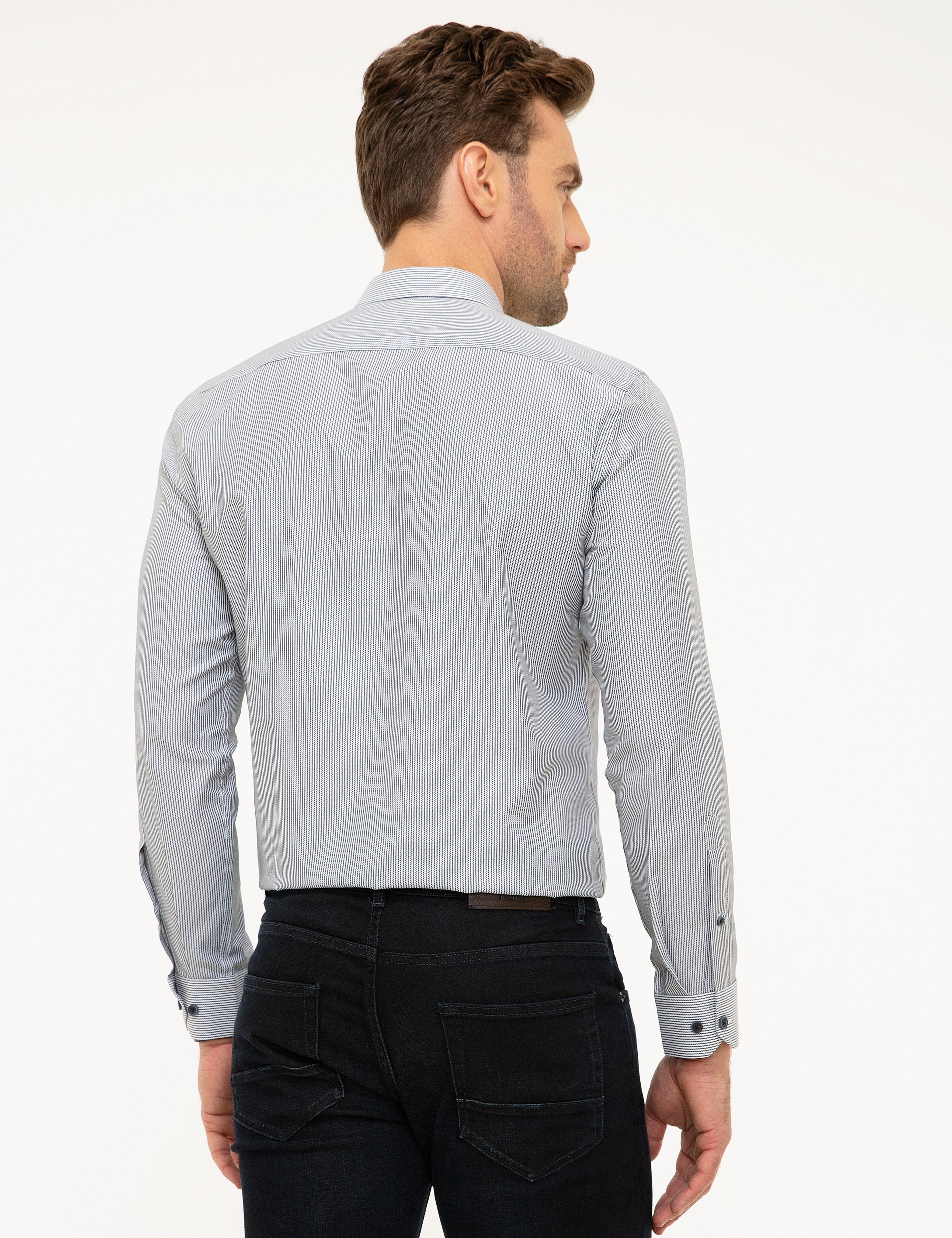 Lacivert Slim Fit Gömlek - Image 3