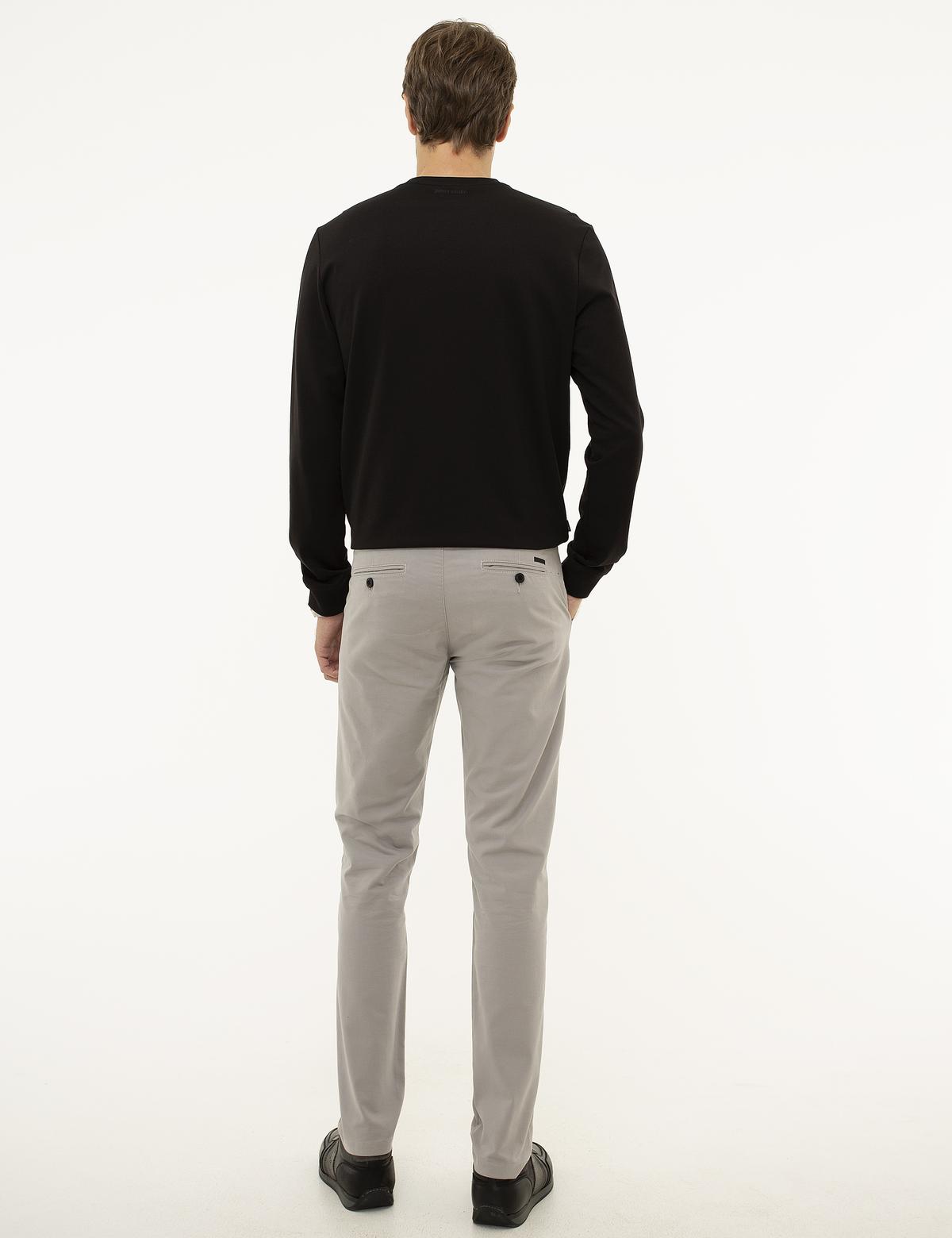 Gri Slim Fit Kanvas Pantolon - 50214908047