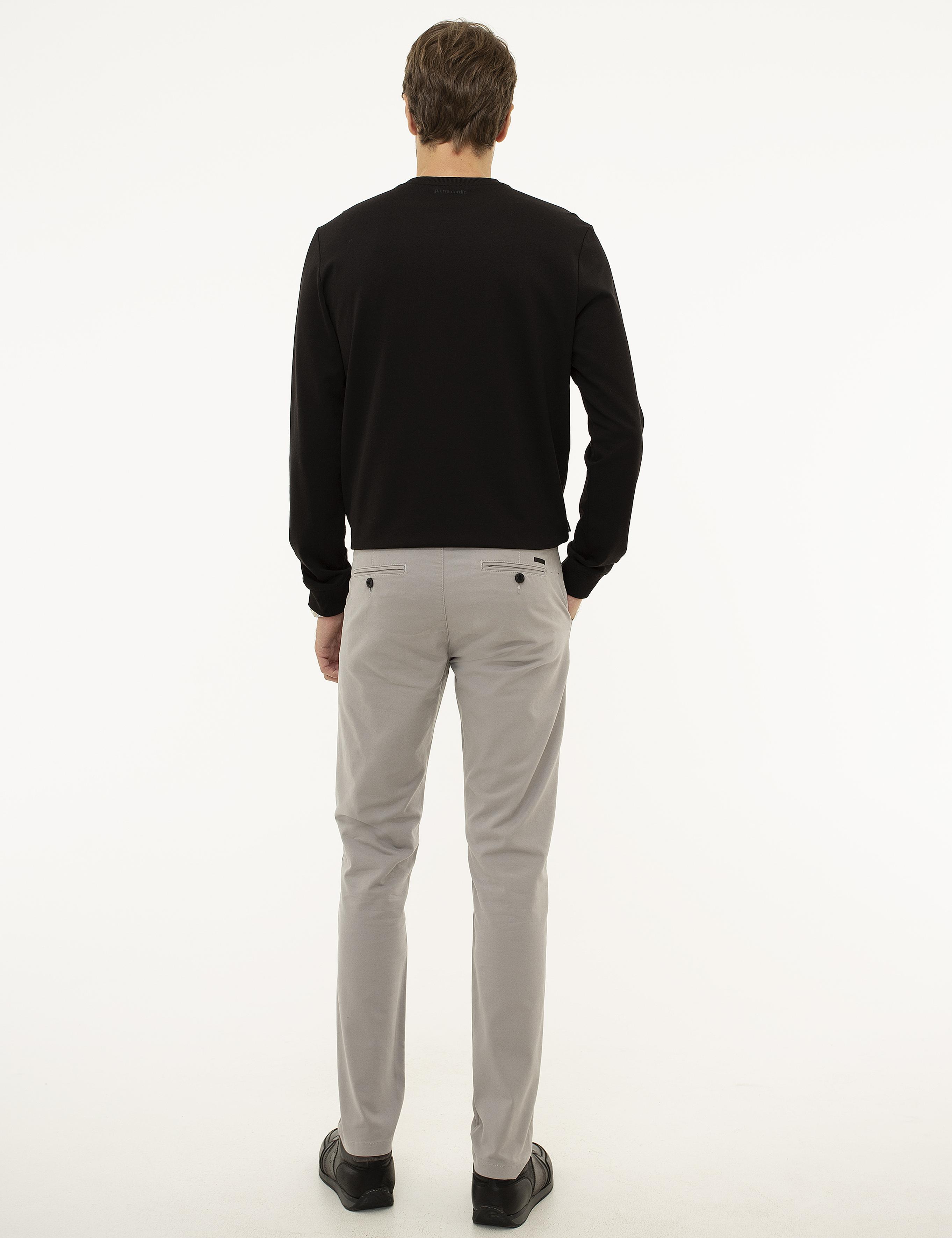 Gri Slim Fit Kanvas Pantolon