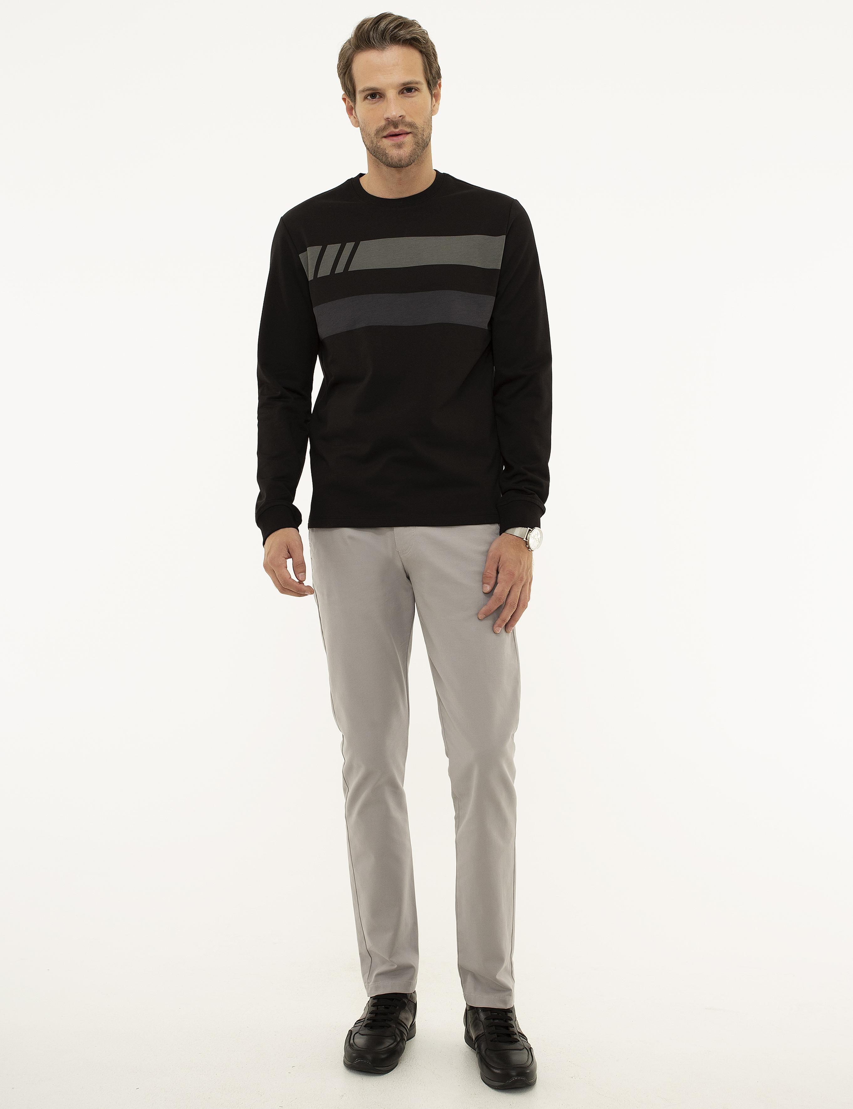 Gri Slim Fit Kanvas Pantolon