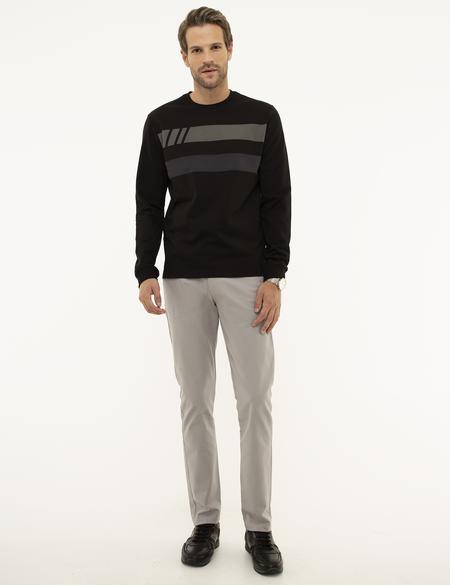 Gri Slim Fit Kanvas Pantolon - 50214908047