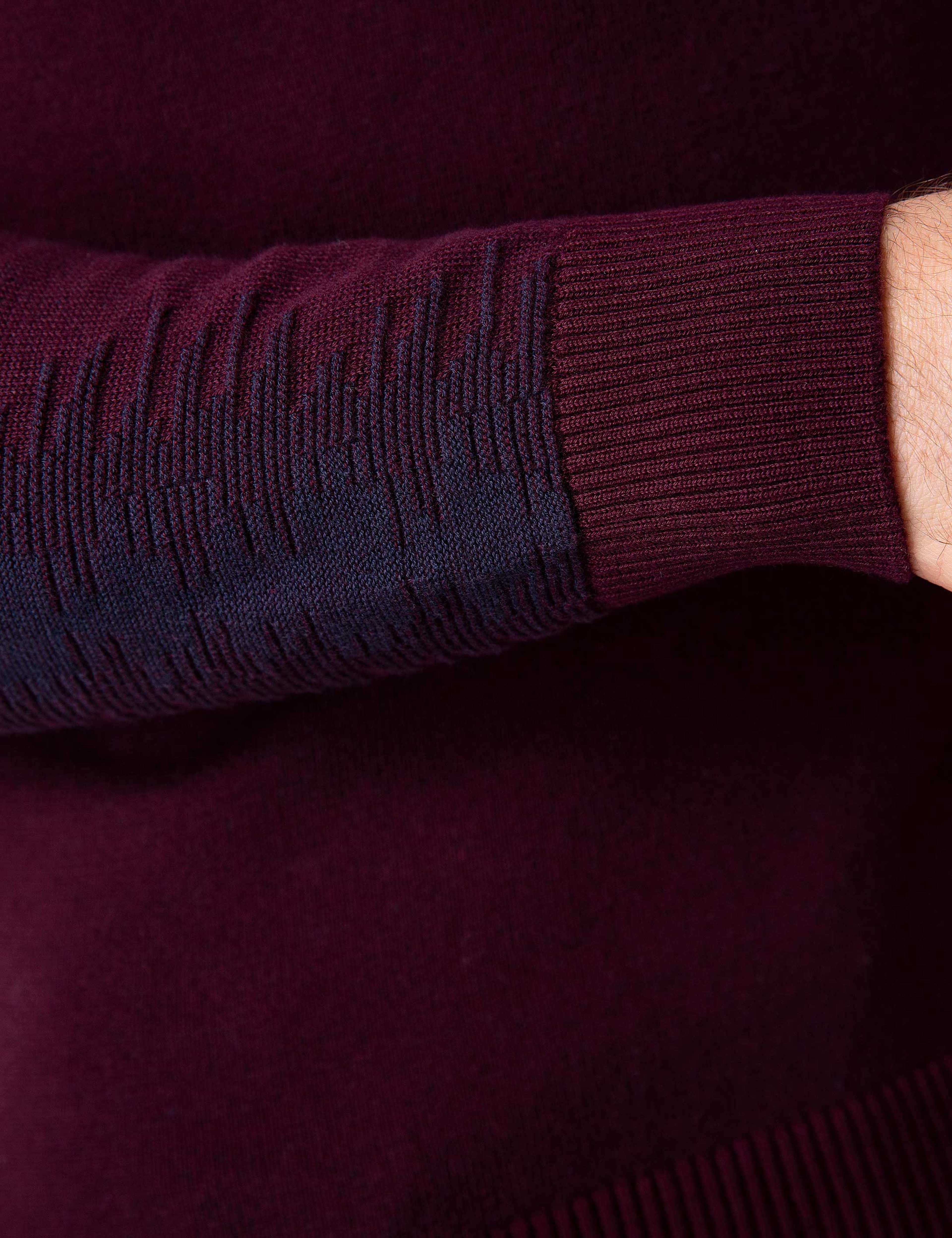Bordo Slim Fit Triko Kazak - Image 5