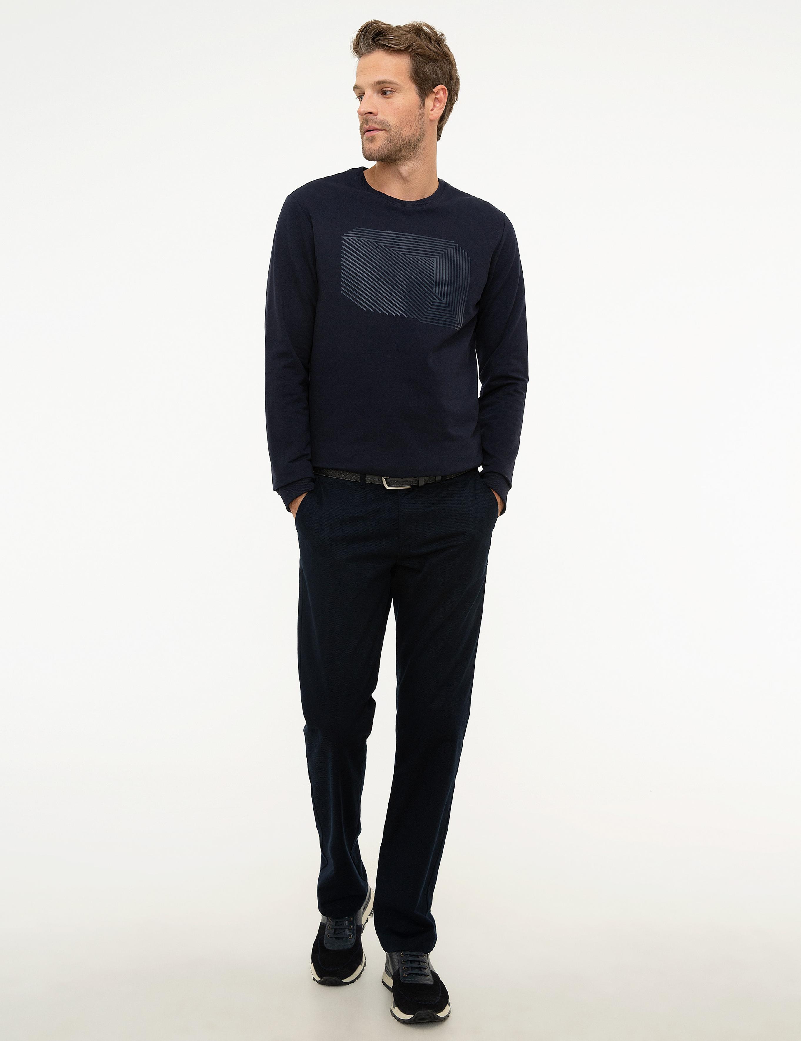 Lacivert Standart Fit Sweatshirt