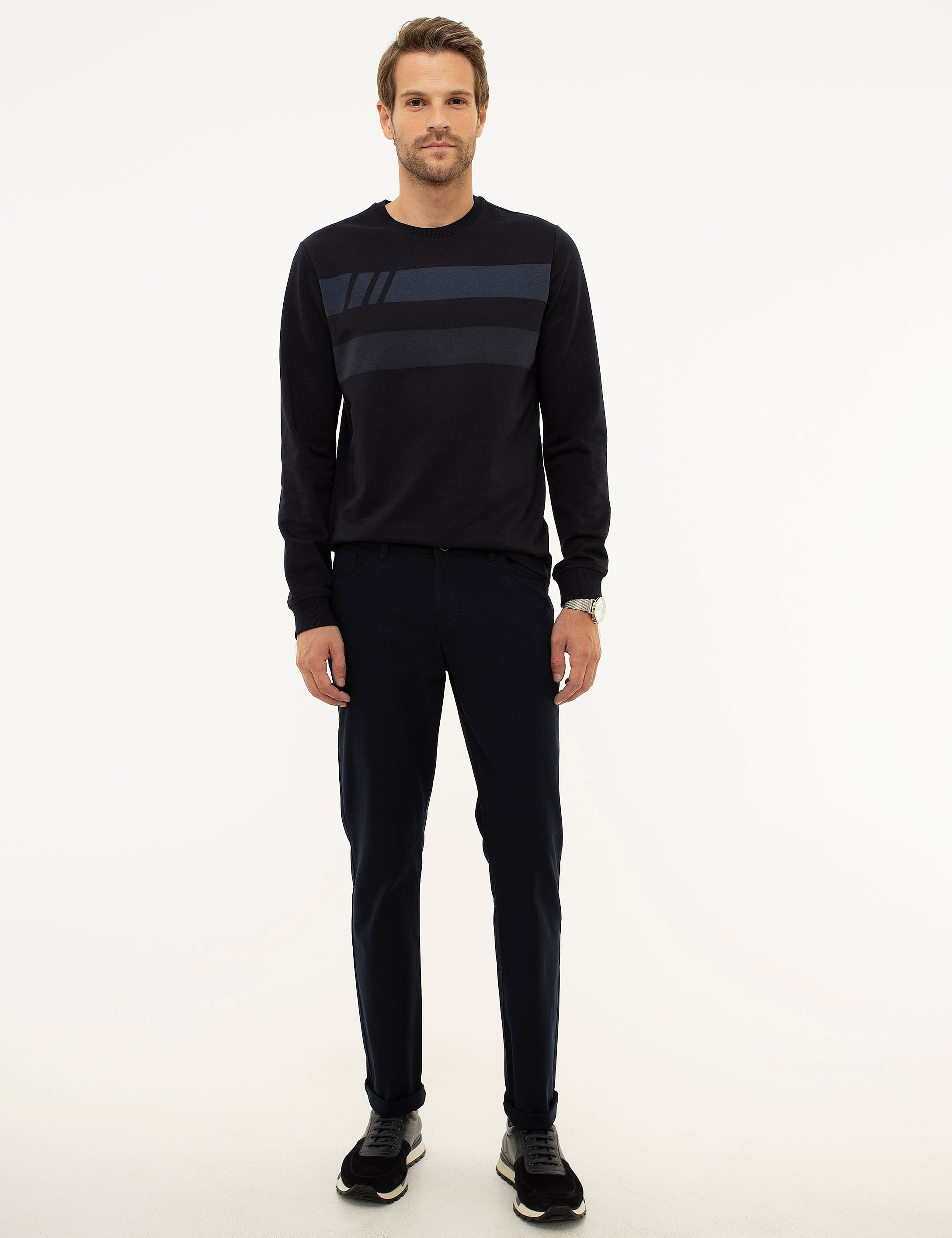 Lacivert Standart Fit Sweatshirt
