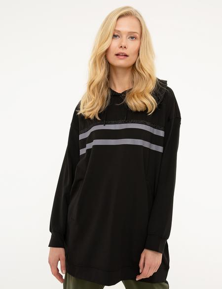 Siyah Oversize Sweatshirt - 50217146013
