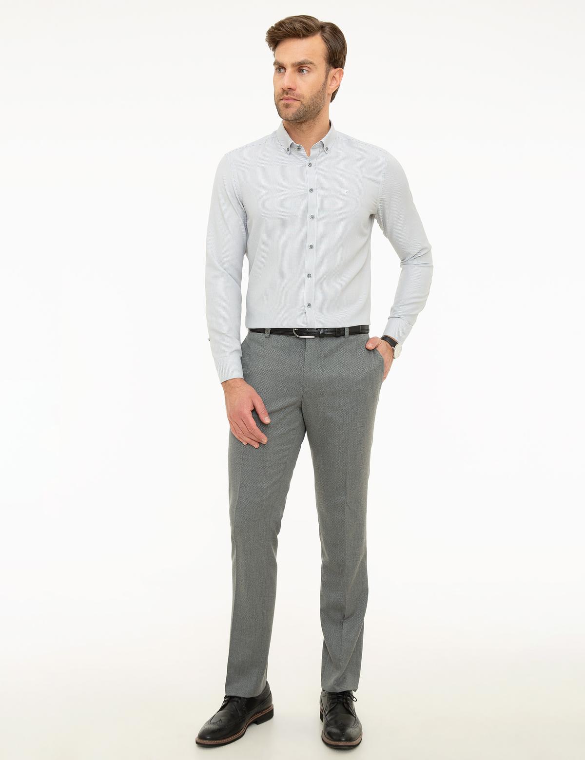 Gri Slim Fit Gömlek - 50218329012