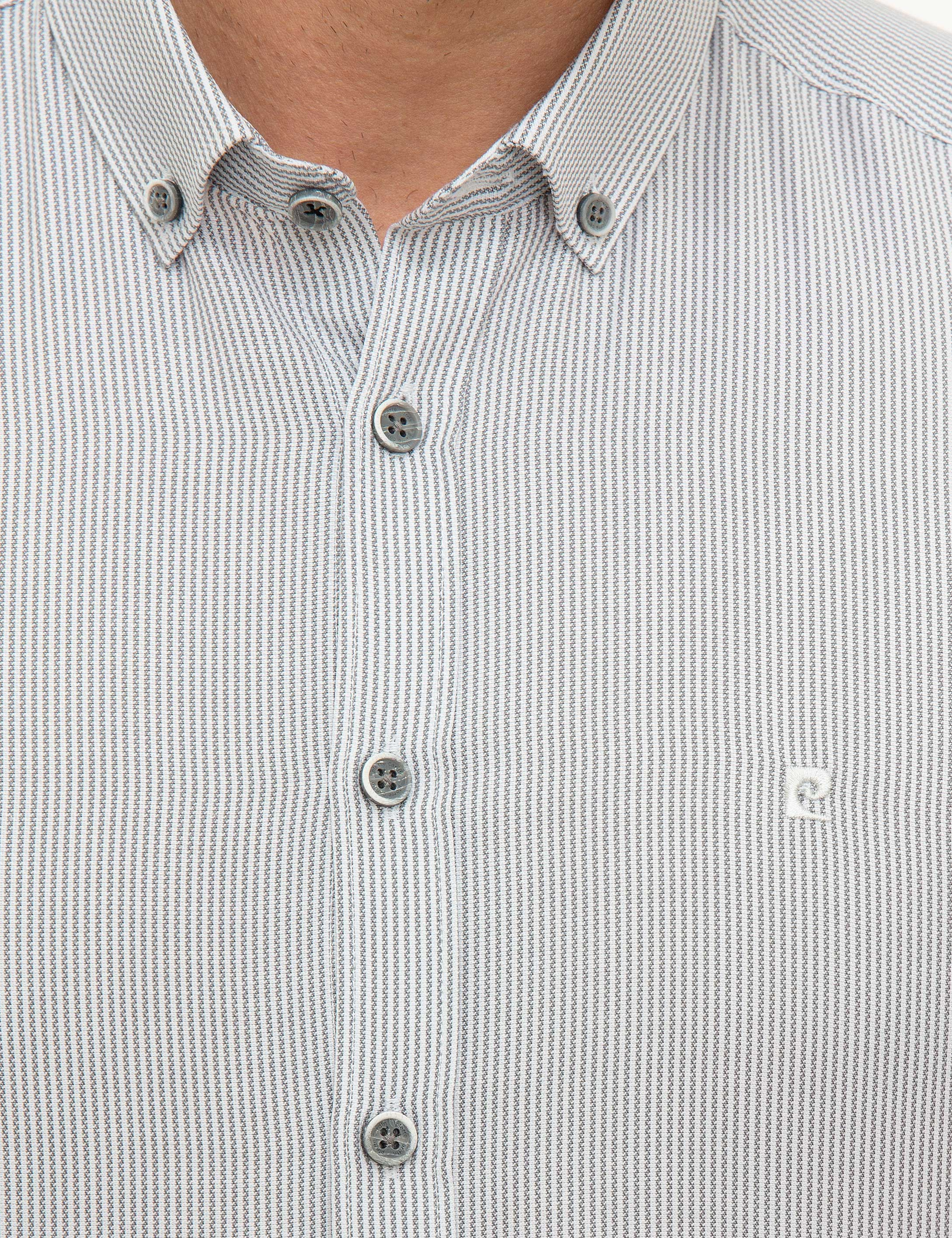Gri Slim Fit Gömlek - Image 5