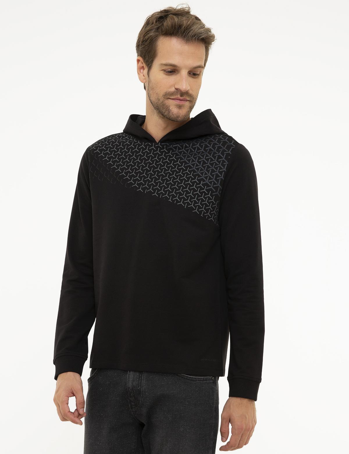 Siyah Standart Fit Sweatshirt