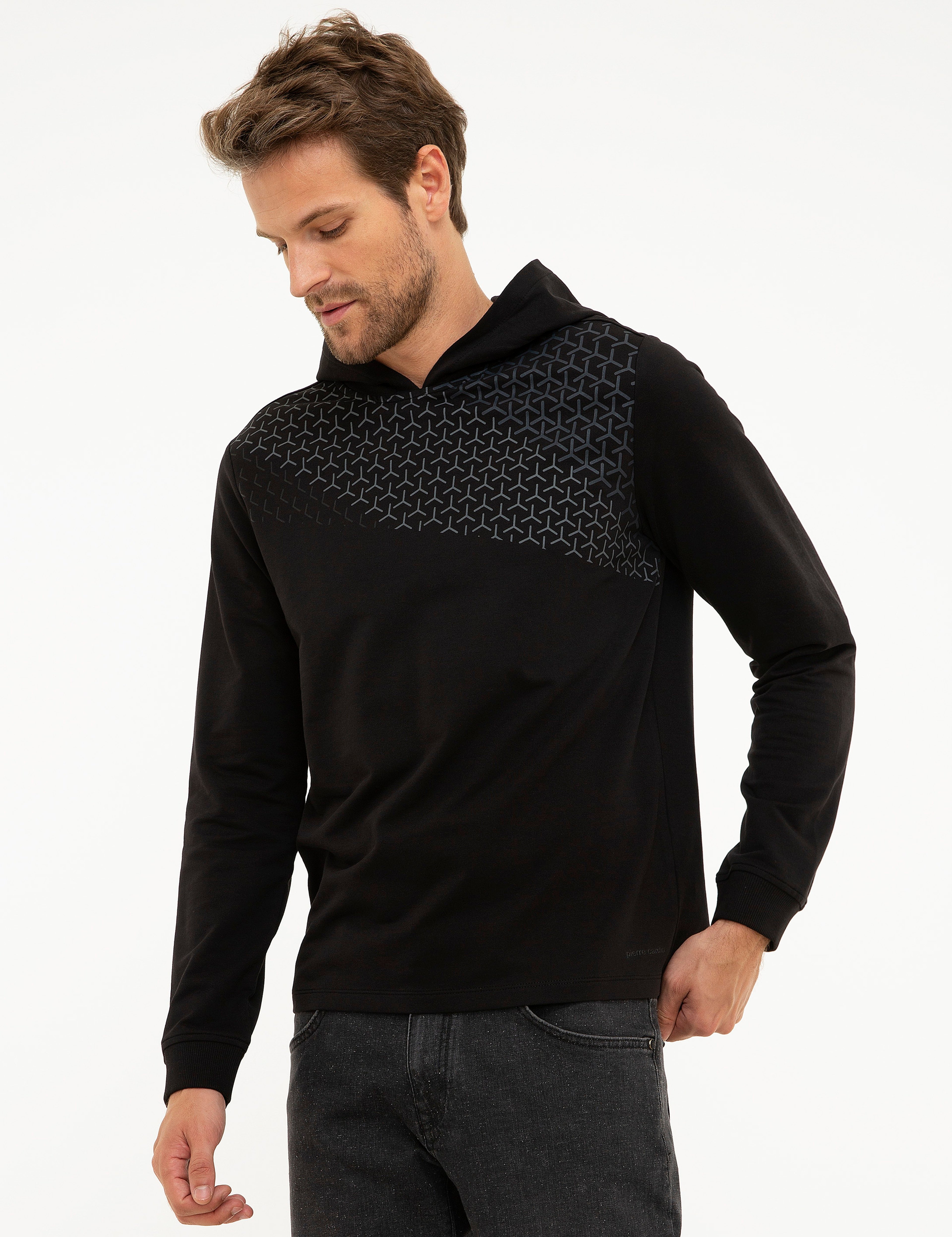 Siyah Standart Fit Sweatshirt - Image 3
