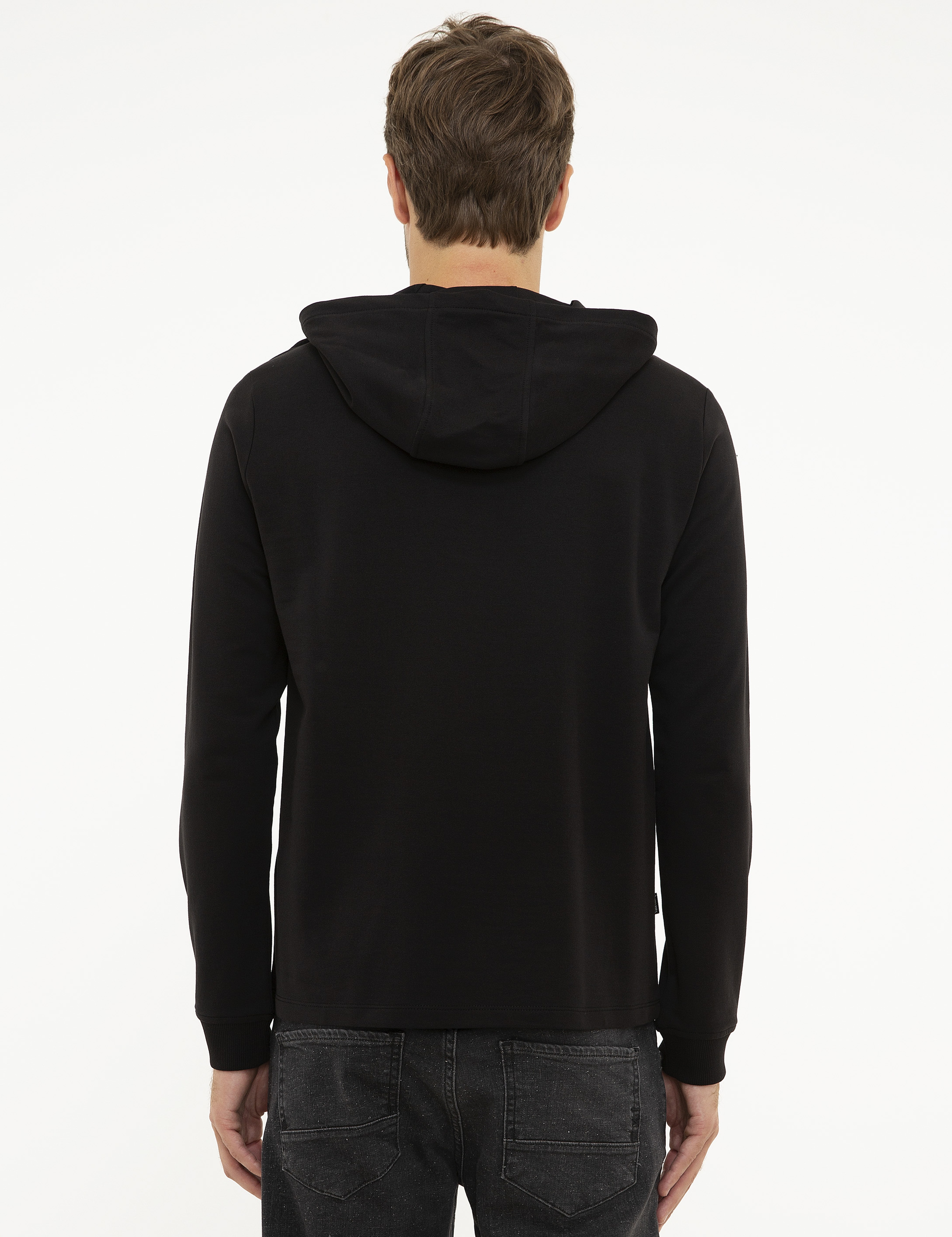 Siyah Standart Fit Sweatshirt - Image 4