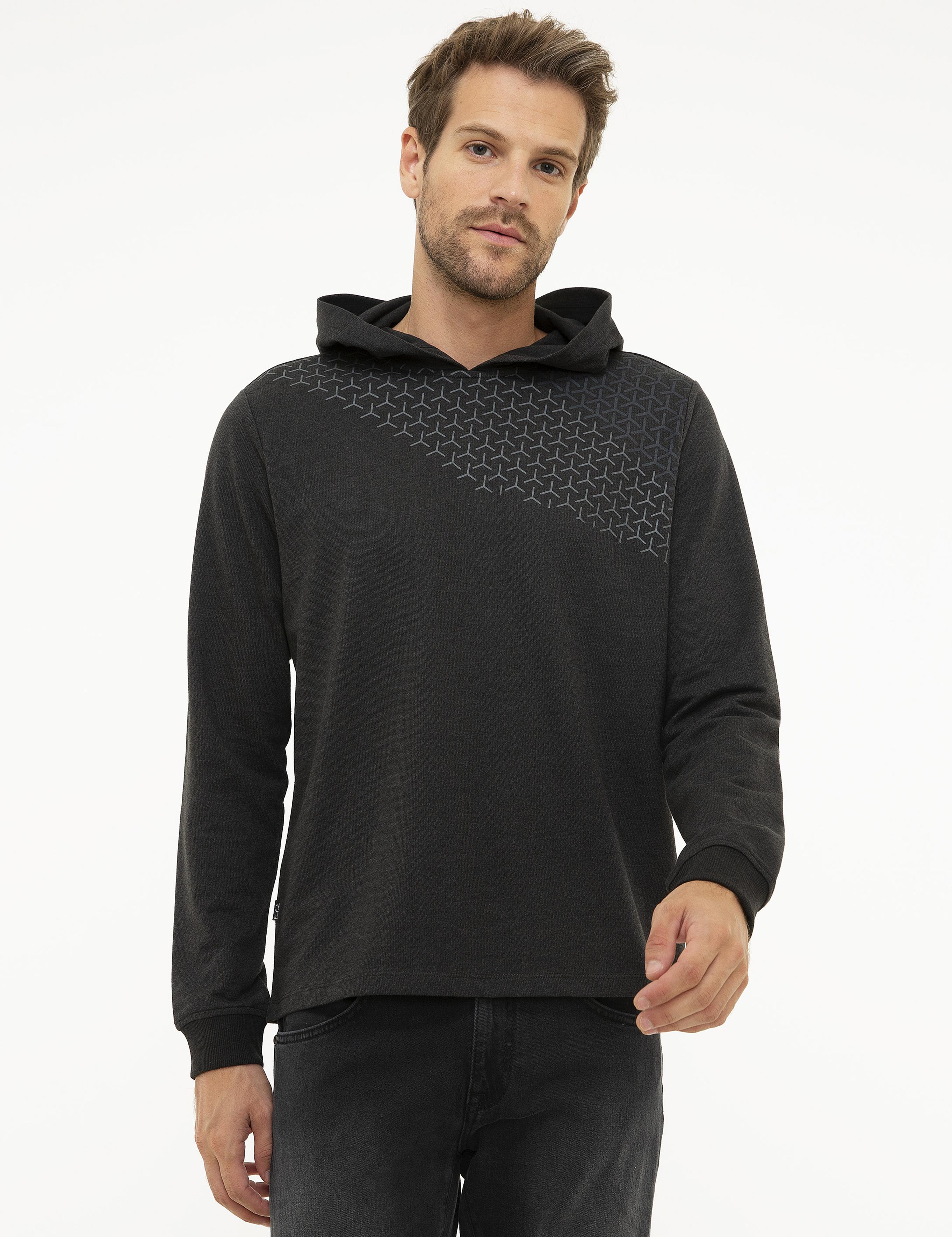 Antrasit Gri Melanj Standart Fit Sweatshirt