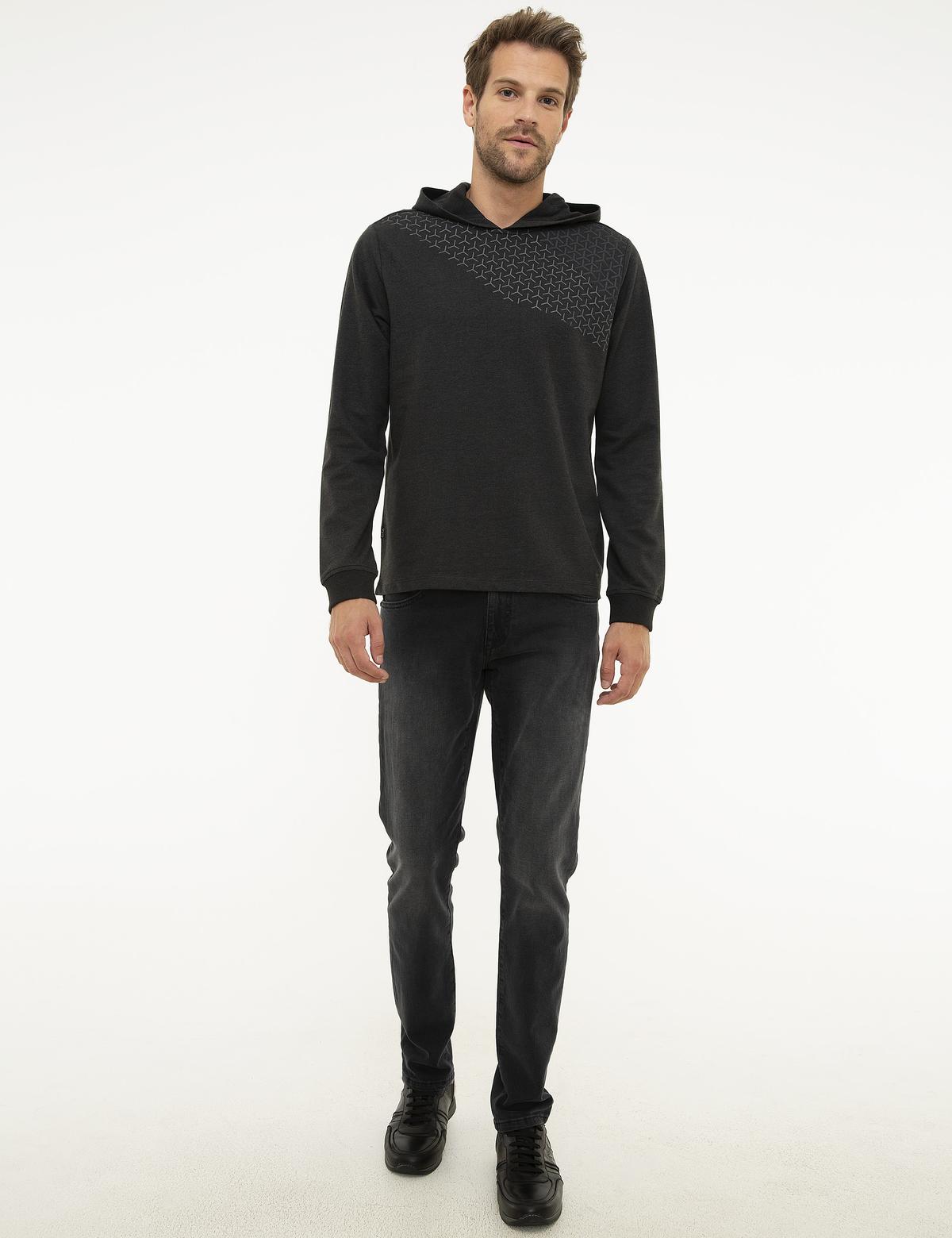 Antrasit Gri Melanj Standart Fit Sweatshirt - 50218932024