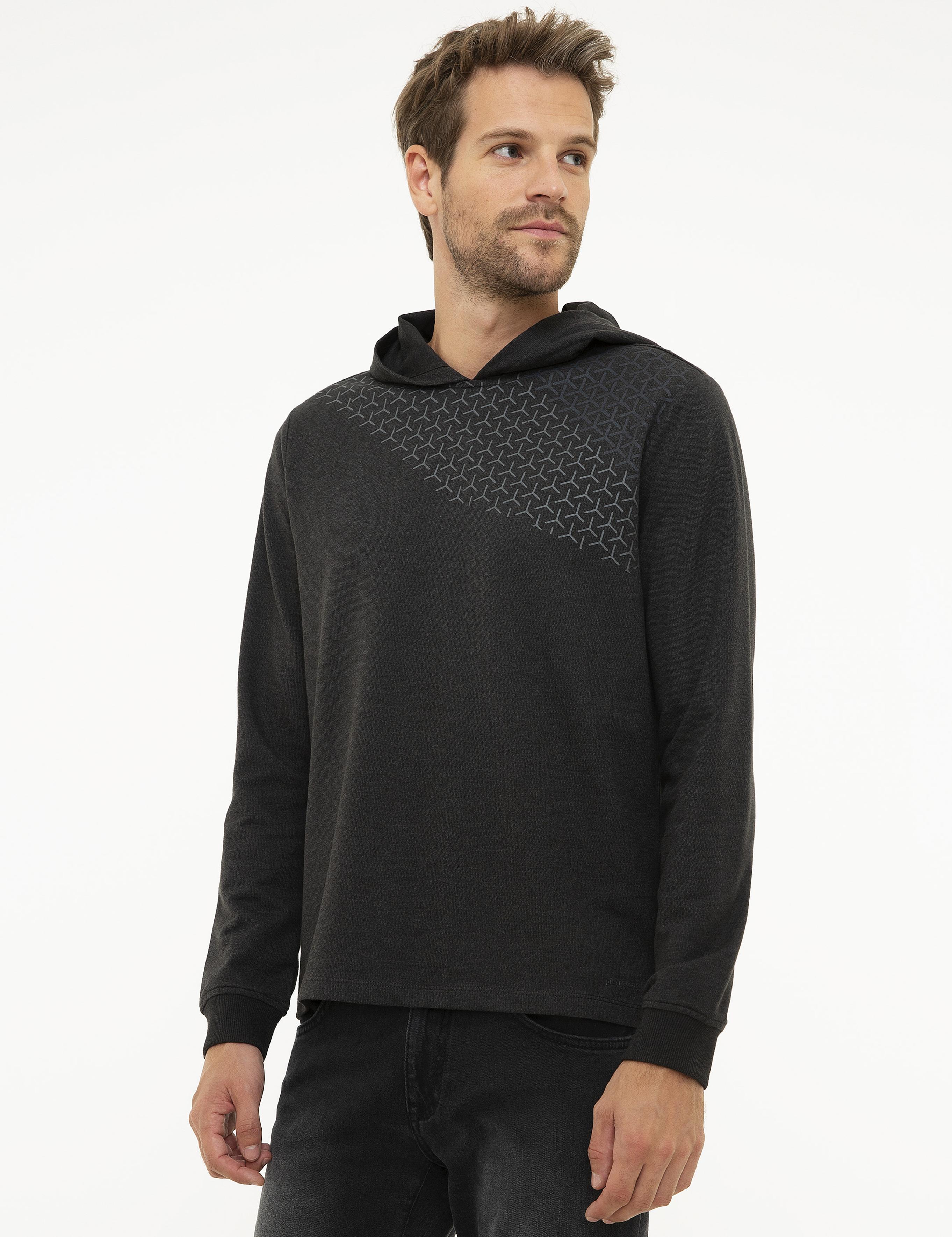 Antrasit Gri Melanj Standart Fit Sweatshirt