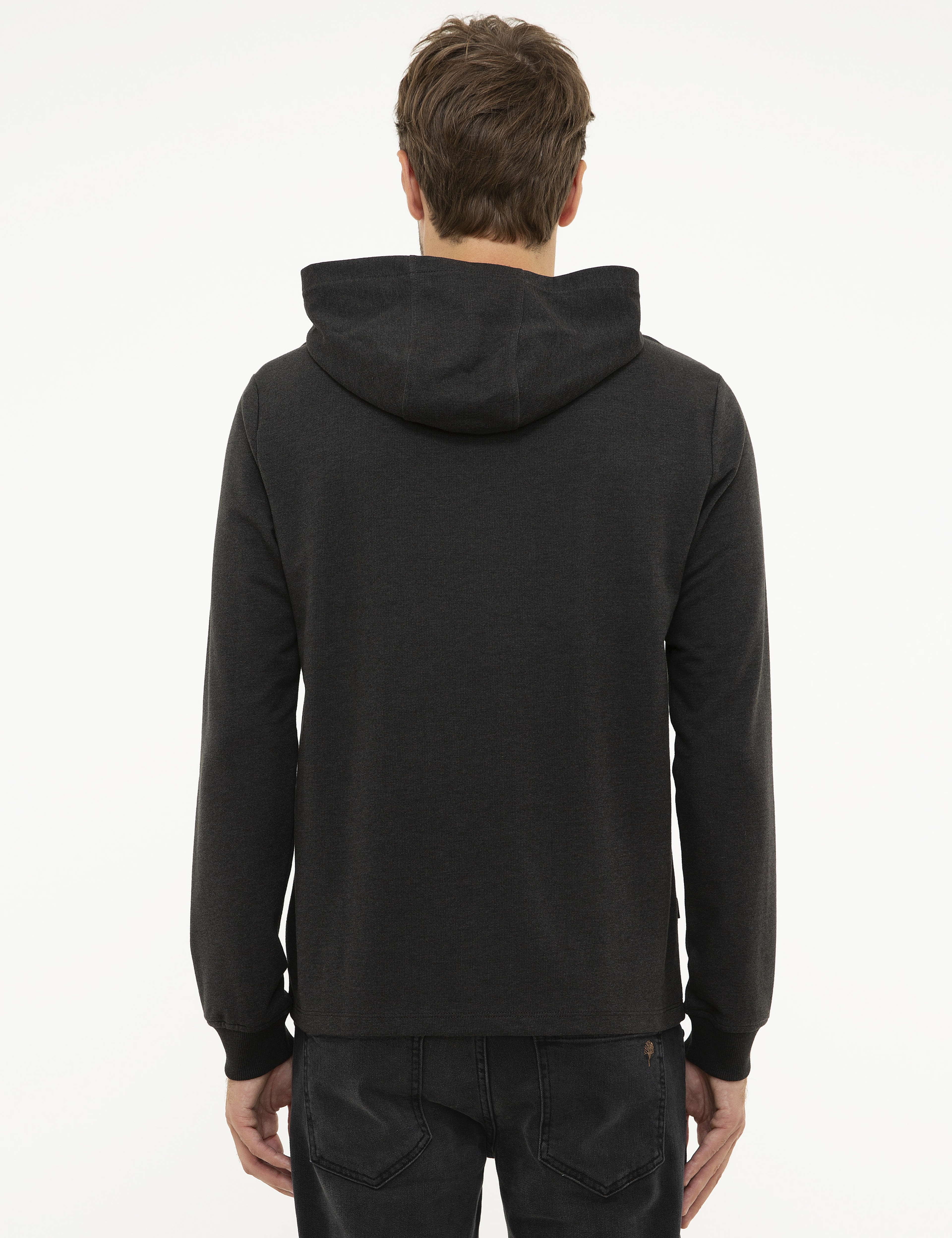 Antrasit Gri Melanj Standart Fit Sweatshirt - Image 4