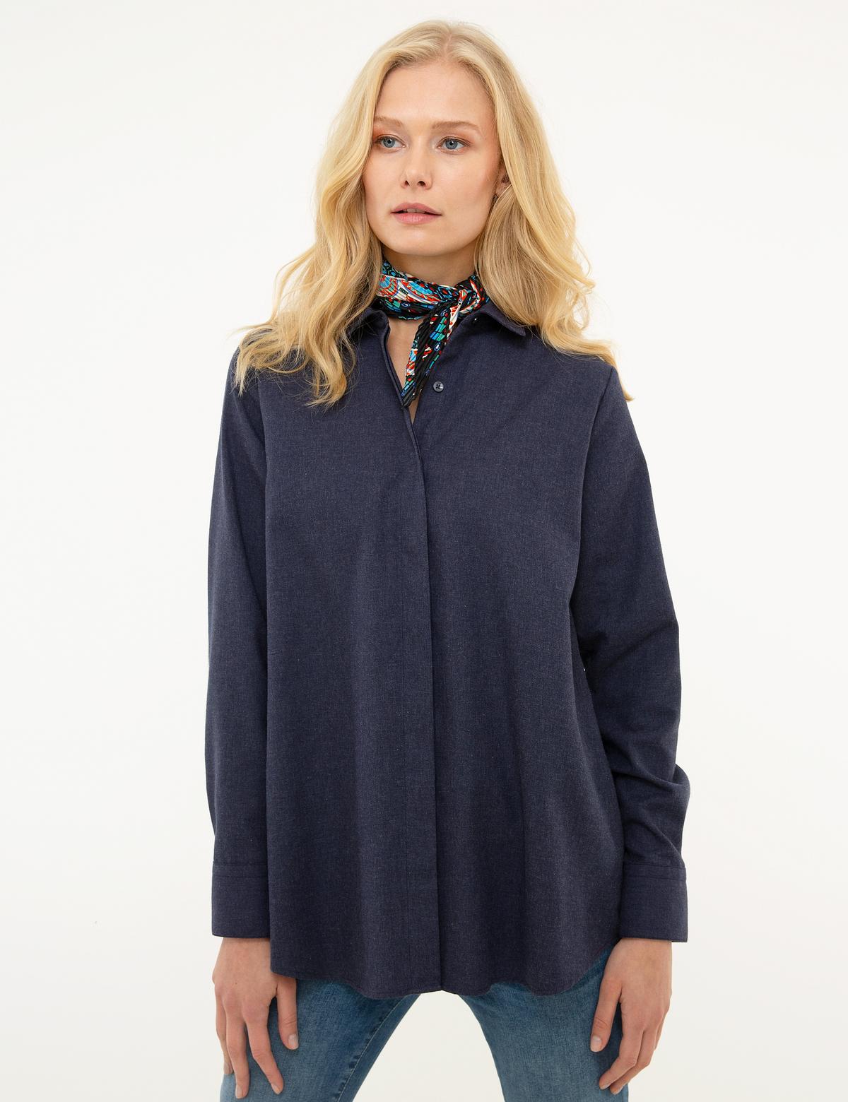 İndigo Comfort Fit Uzun Kollu Gömlek - 50216654026