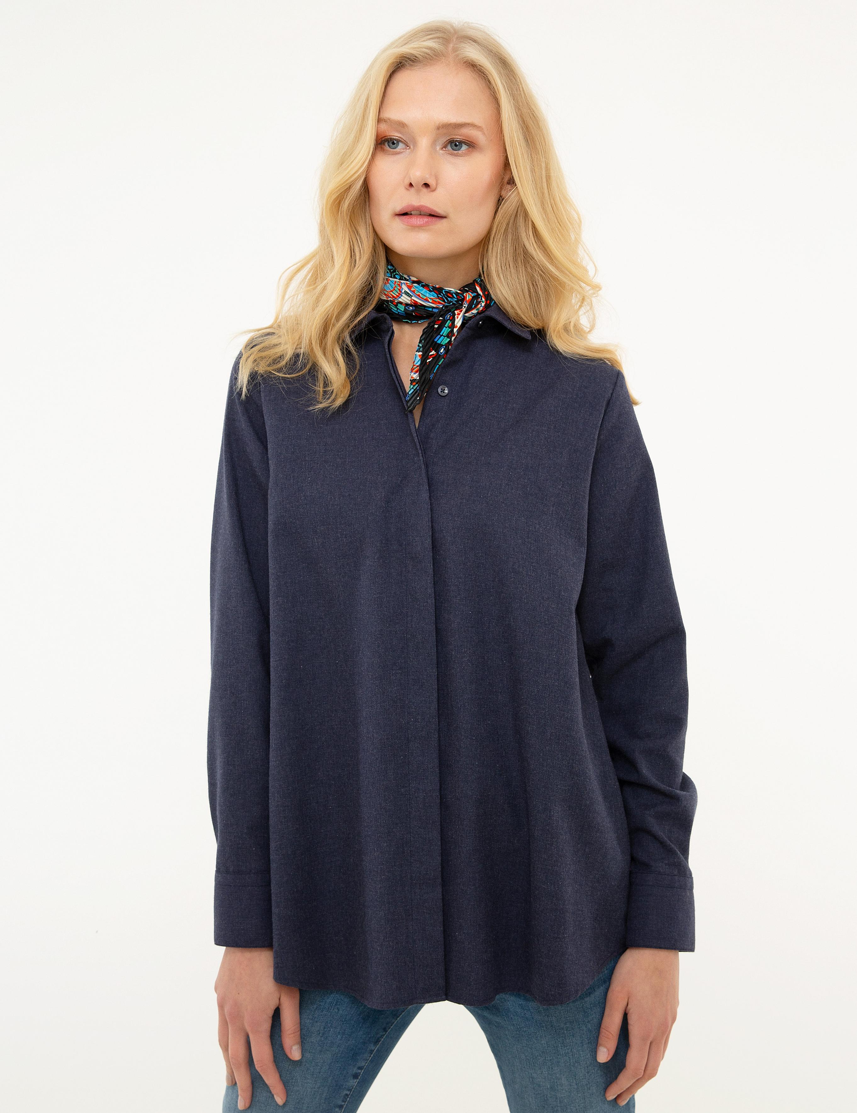 İndigo Comfort Fit Uzun Kollu Gömlek