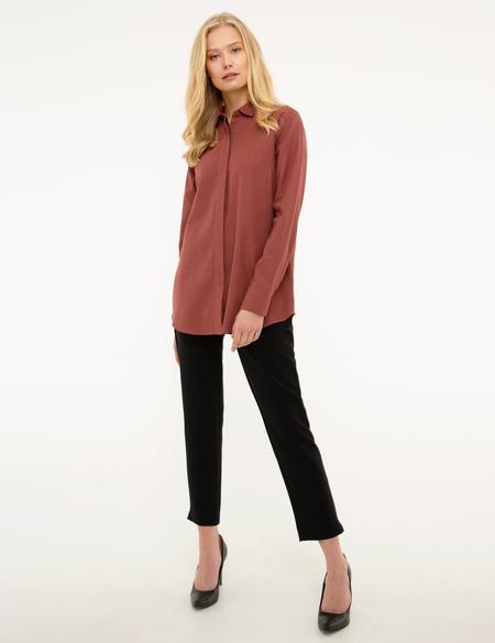 Kiremit Comfort Fit Uzun Kollu Gömlek - 50216654036