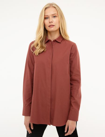 Kiremit Comfort Fit Uzun Kollu Gömlek - 50216654036