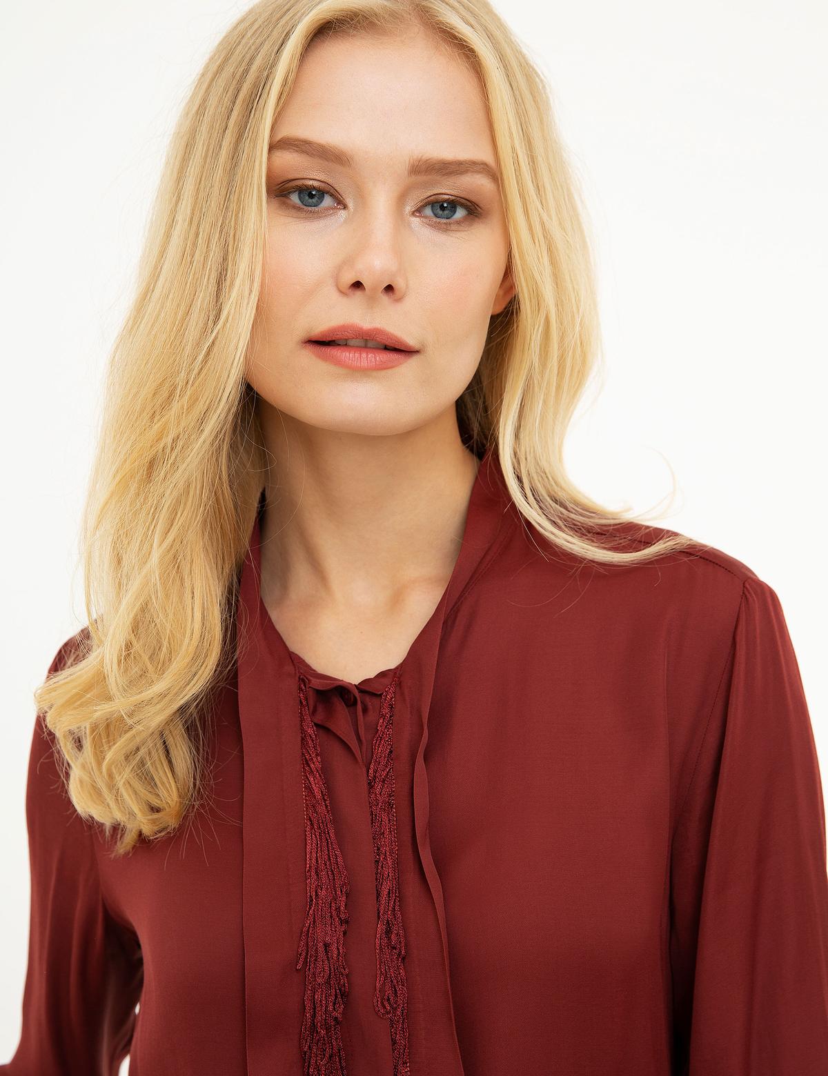 Bordo Regular Fit Uzun Kollu Gömlek