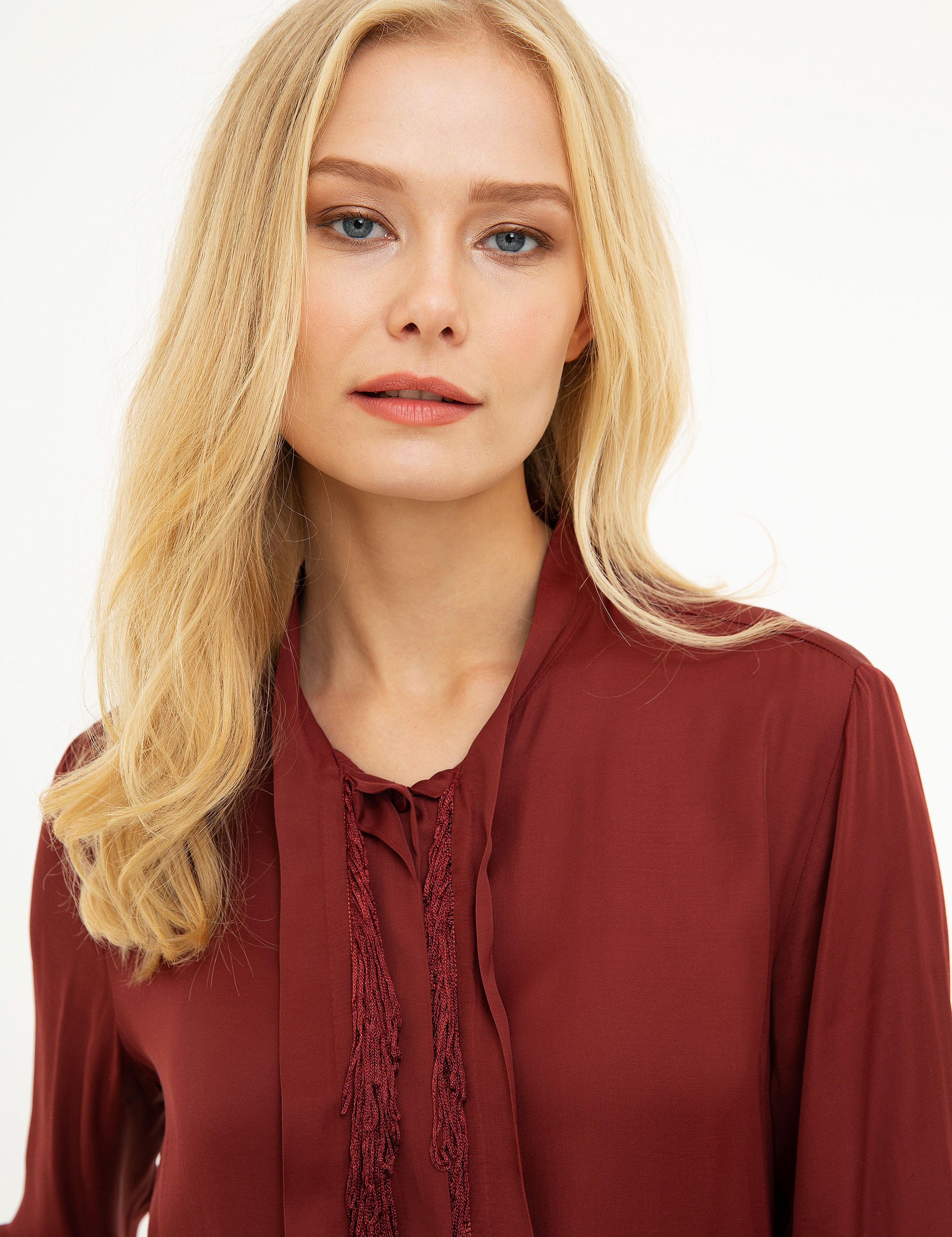 Bordo Regular Fit Uzun Kollu Gömlek