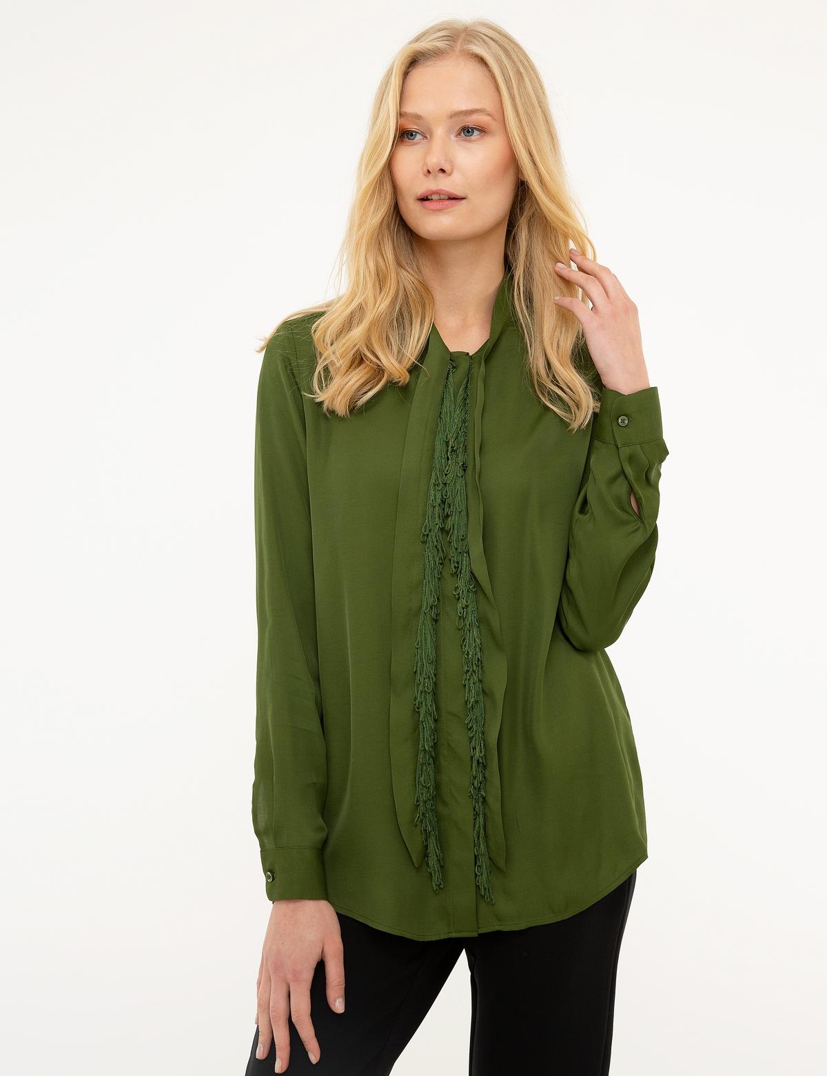 Haki Regular Fit Uzun Kollu Gömlek