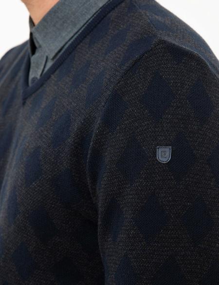 Koyu Lacivert Slim Fit Kazak - 50218097011