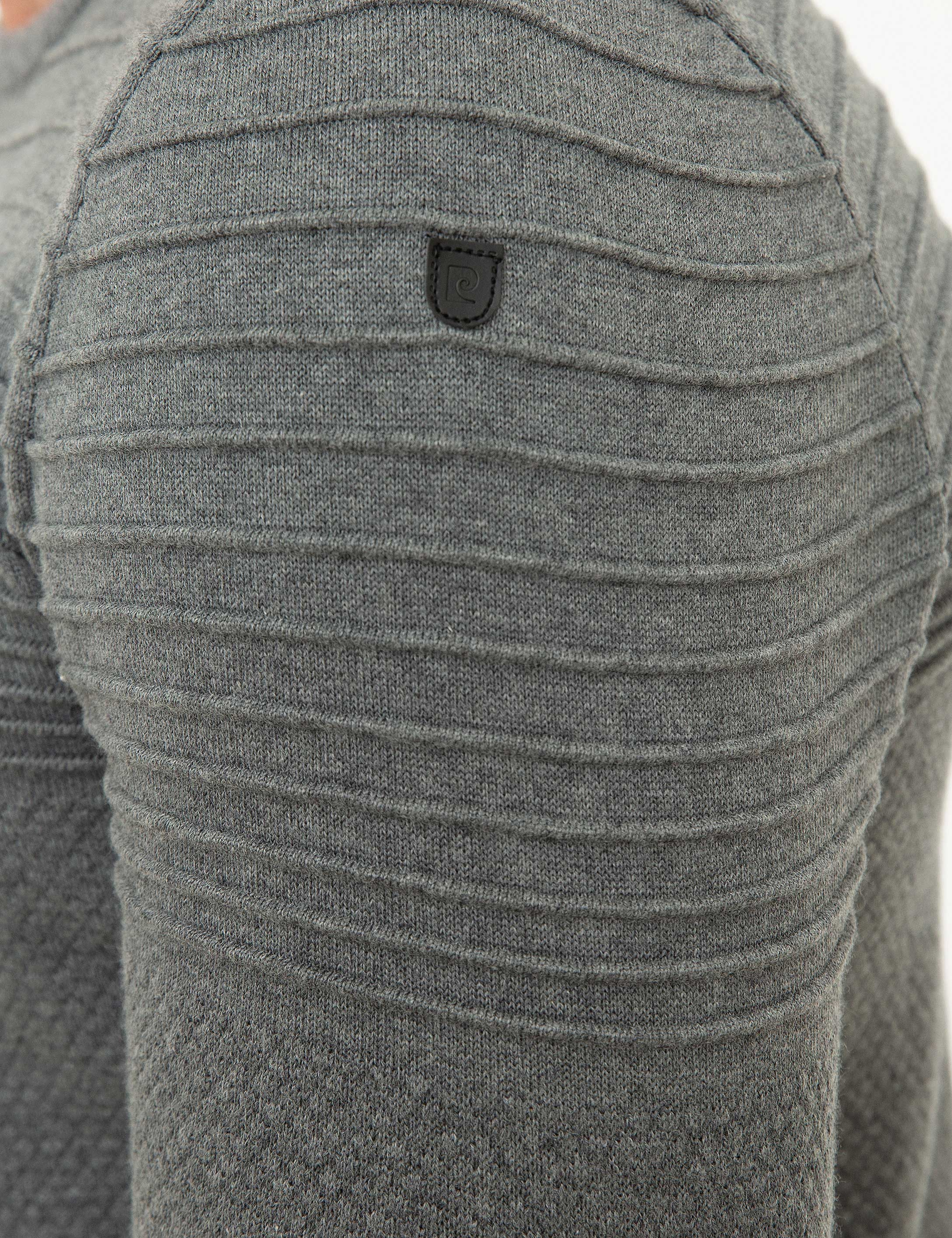 Gri Melanj Slim Fit Triko Kazak